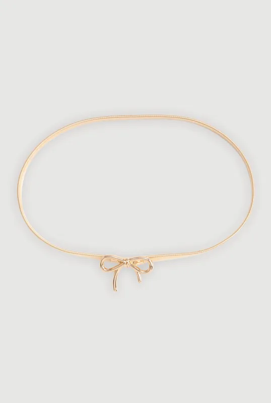 Metallic Bow Stretch Waist Belt sold by Rainbow
