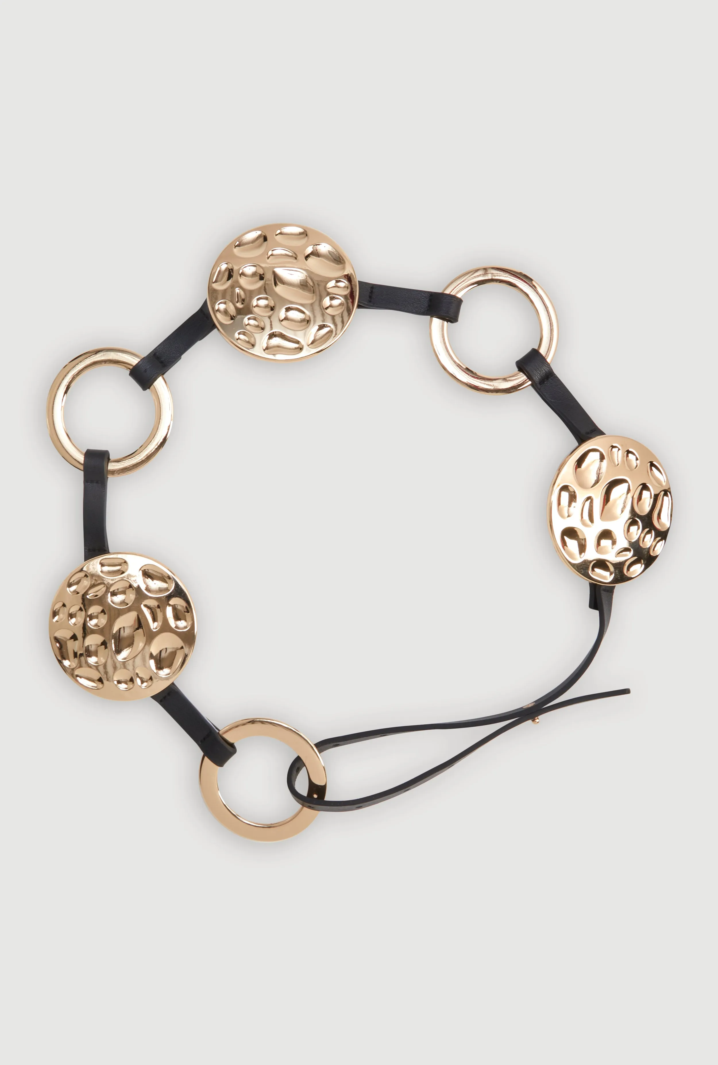 Metallic Textured Circle Waist Belt sold by Rainbow