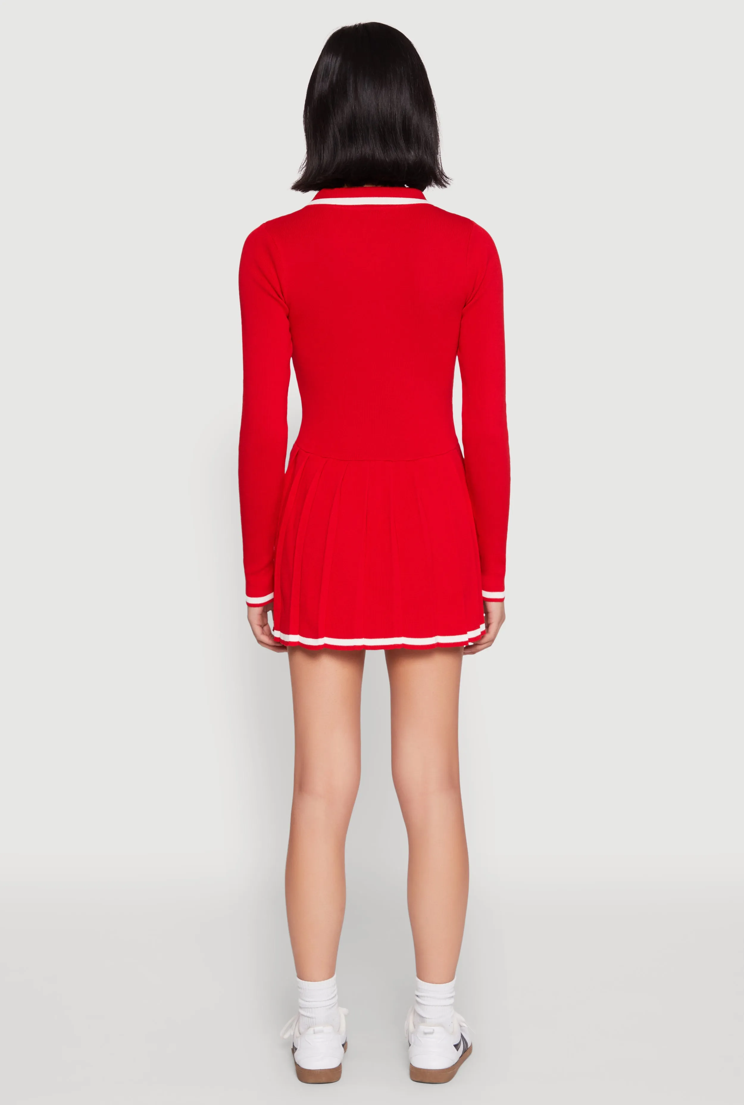 Daisy Pleated Contrast Trim Sweater Dress sold by Rainbow product image thumbnail 5