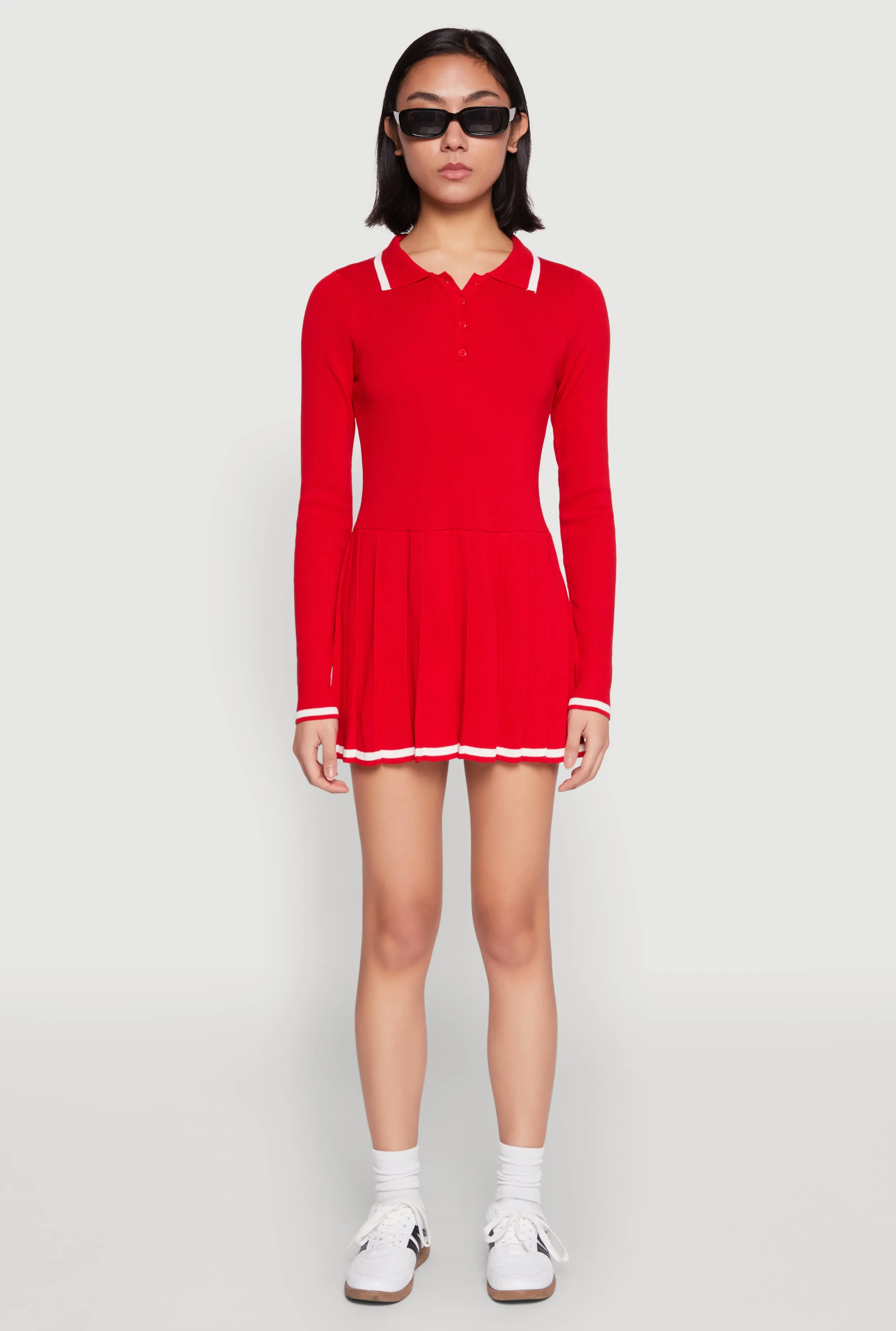 Daisy Pleated Contrast Trim Sweater Dress sold by Rainbow product image thumbnail 2