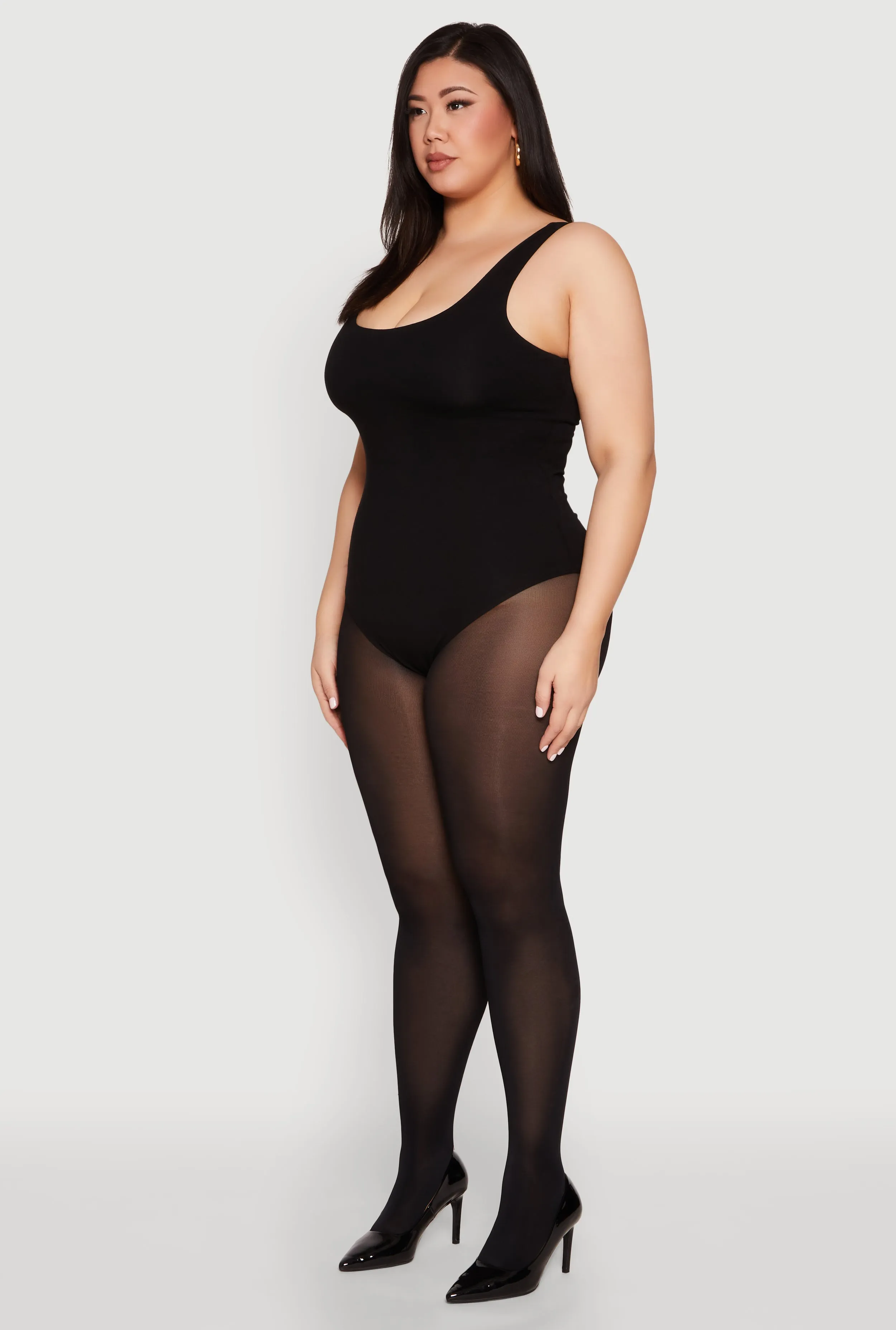 Plus Size Double Layered Scoop Neck Bodysuit sold by Rainbow product image thumbnail 5