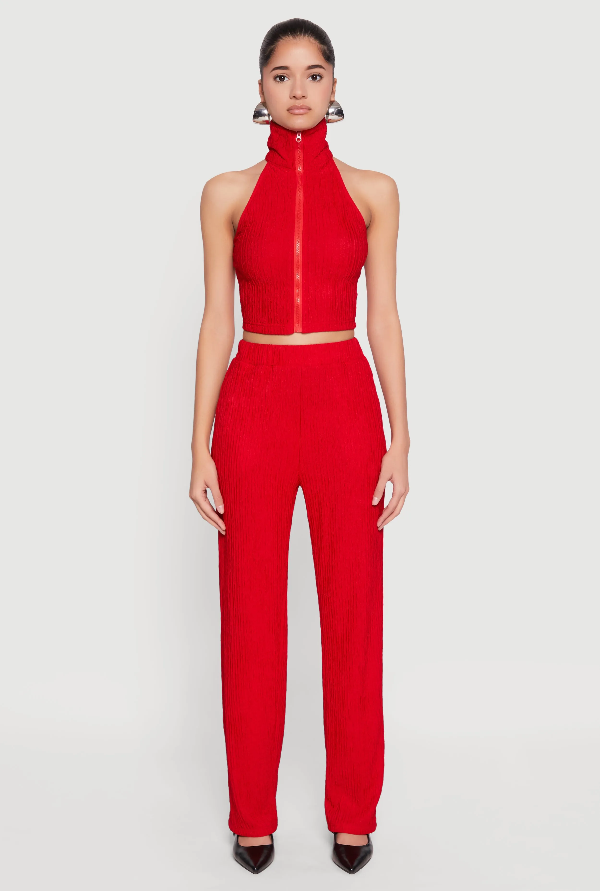 Textured Knit High Waist Pants sold by Rainbow