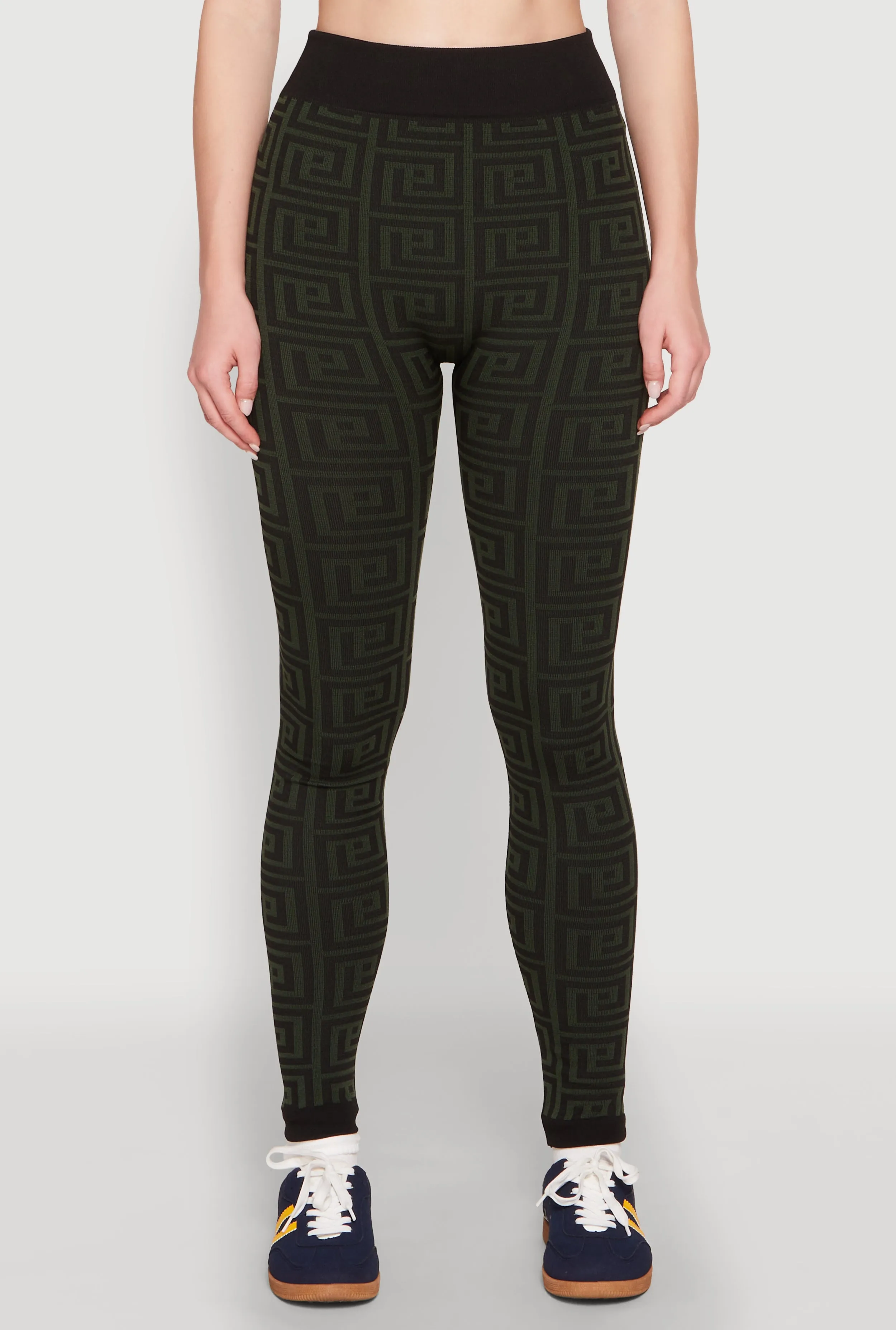 Greek Key Color Block Print Leggings sold by Rainbow product image thumbnail 3