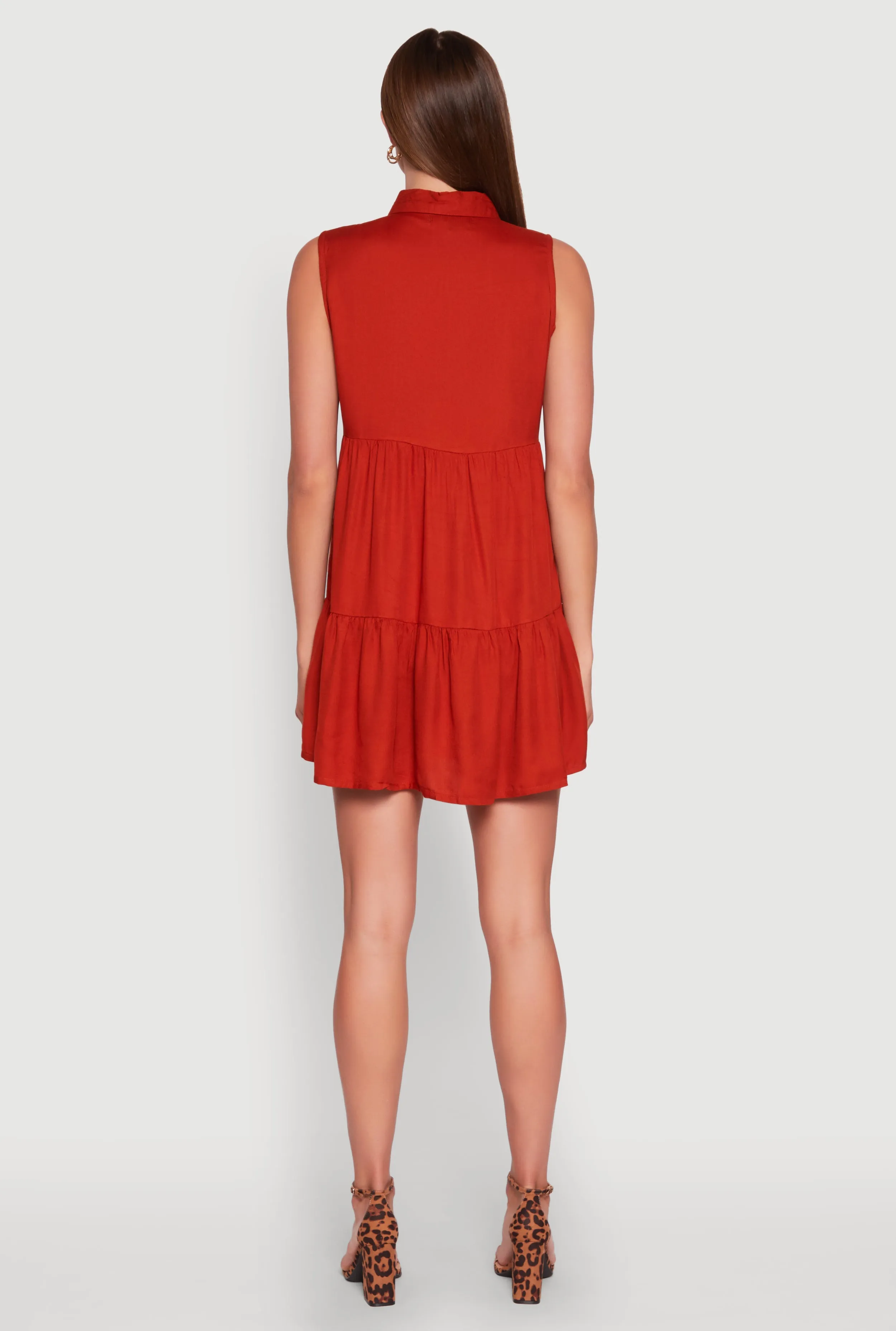 Sleeveless Button Front Tiered Dress sold by Rainbow product image thumbnail 5