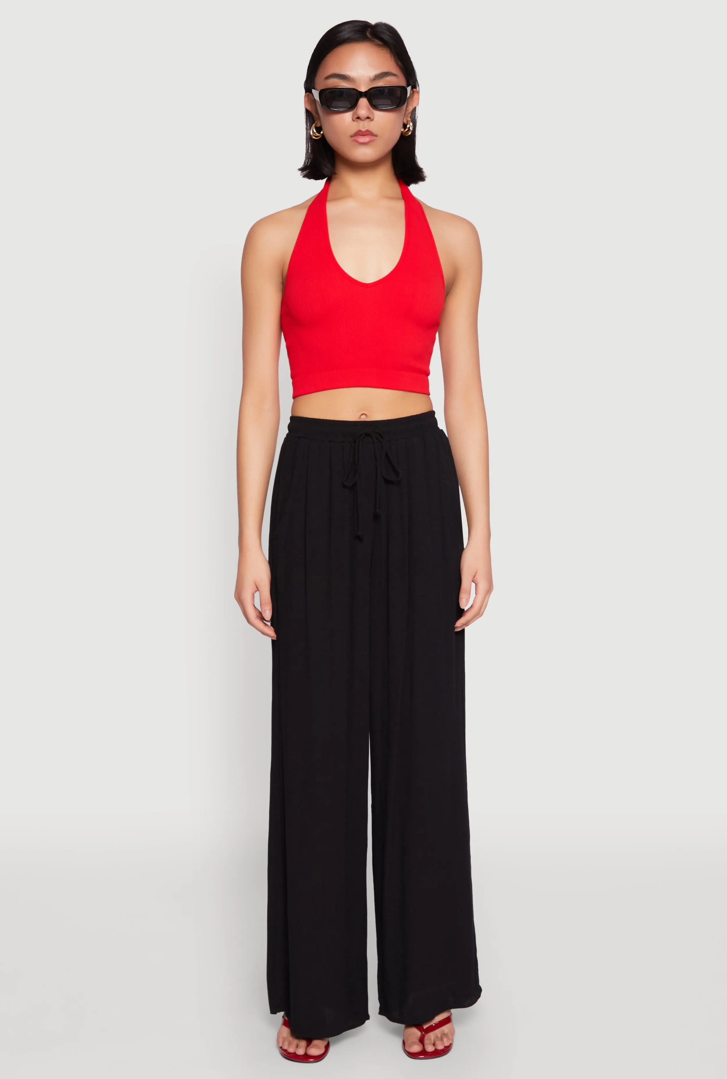 Gauze Knit High Waisted Wide Leg Pants sold by Rainbow product image thumbnail 2