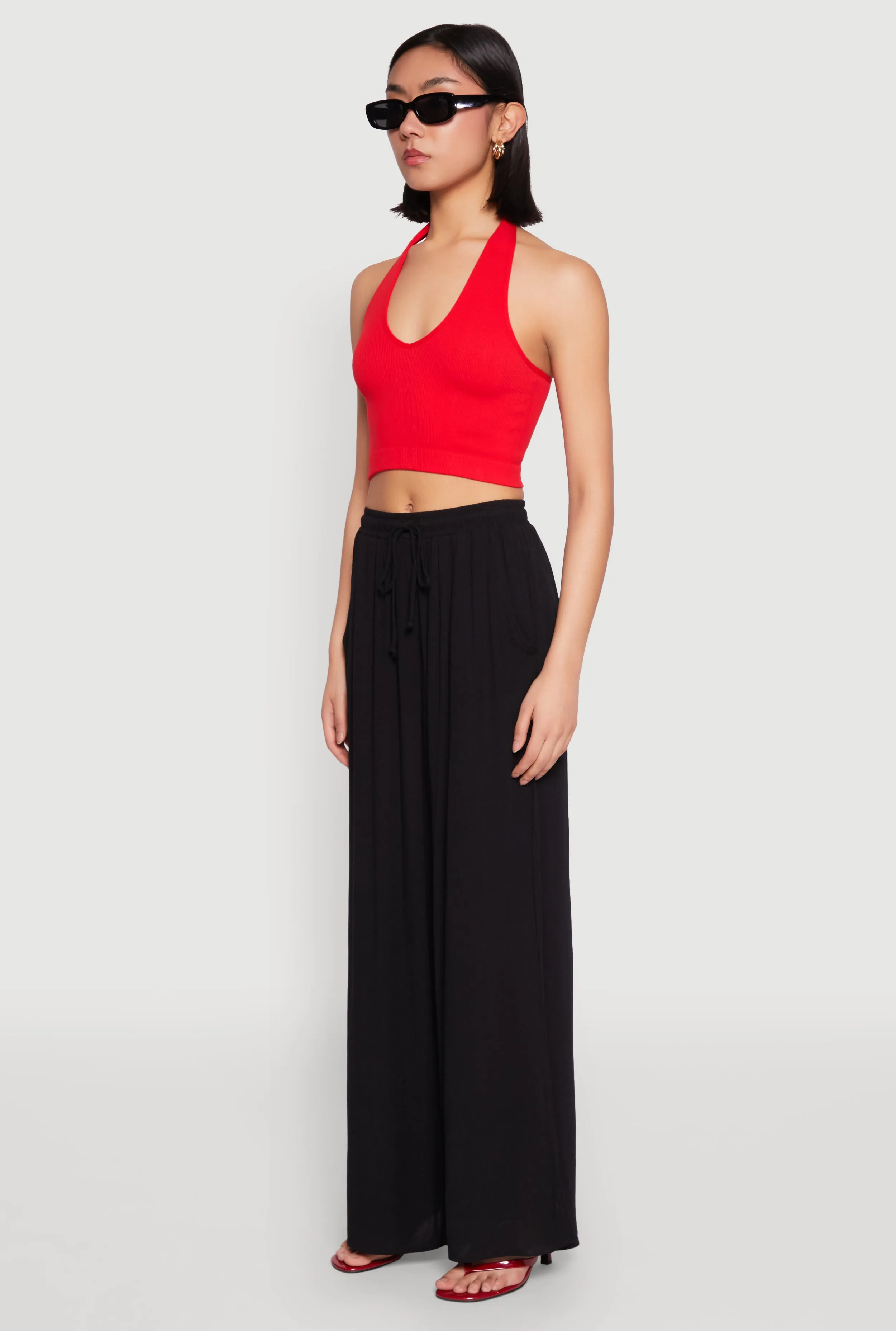 Gauze Knit High Waisted Wide Leg Pants sold by Rainbow product image thumbnail 3