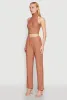 Textured Knit Zip Neck Crop Top sold by Rainbow