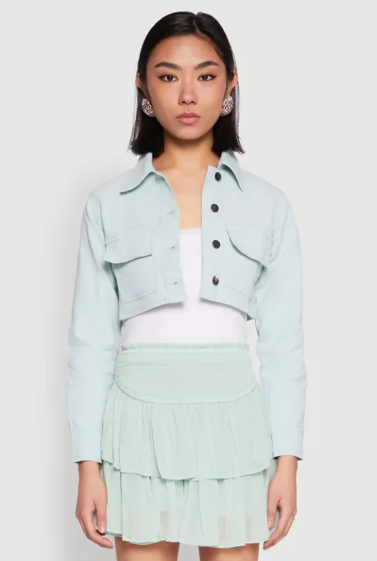 Spoon Jeans Denim Cropped Jacket sold by Rainbow