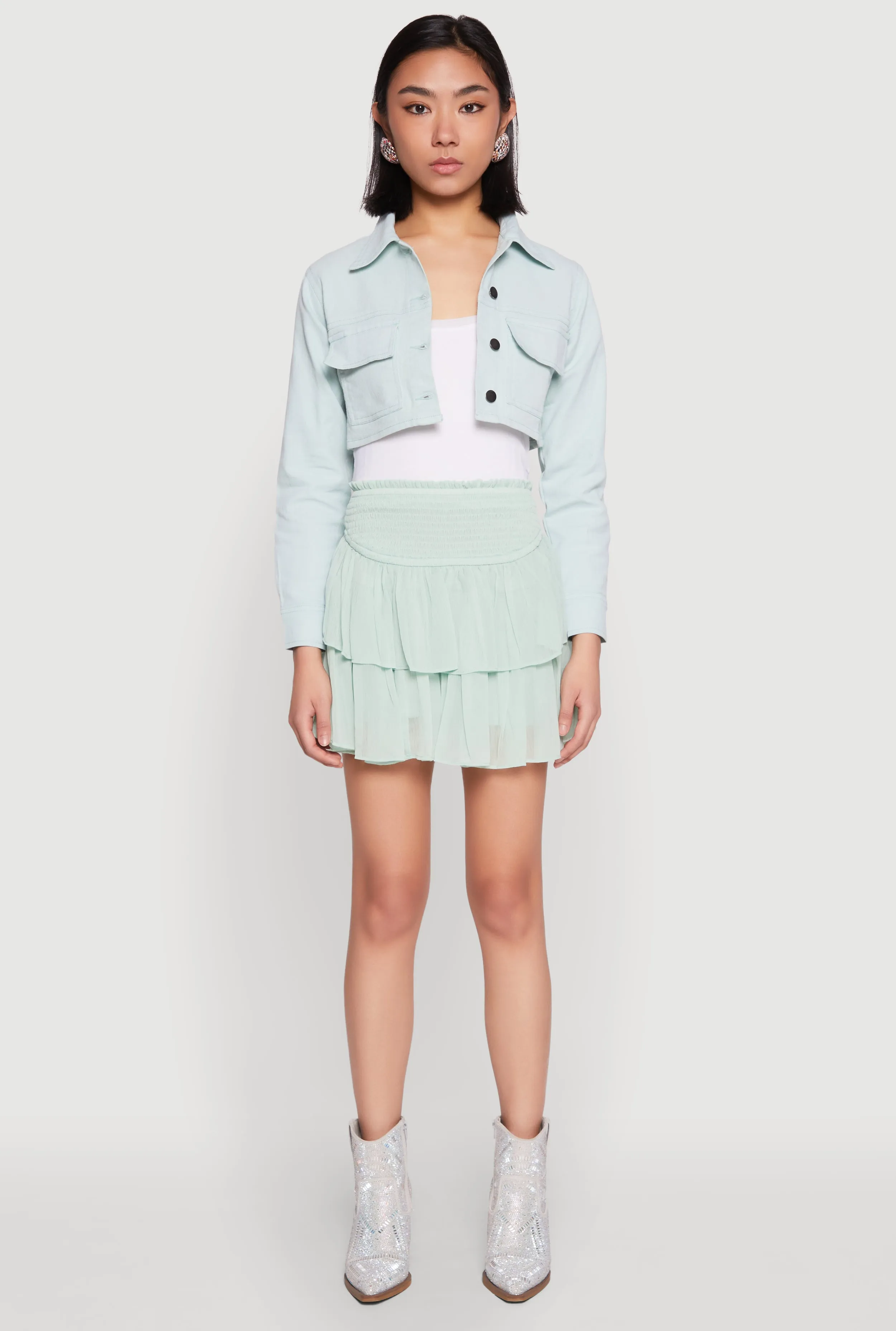 Spoon Jeans Denim Cropped Jacket sold by Rainbow product image thumbnail 3