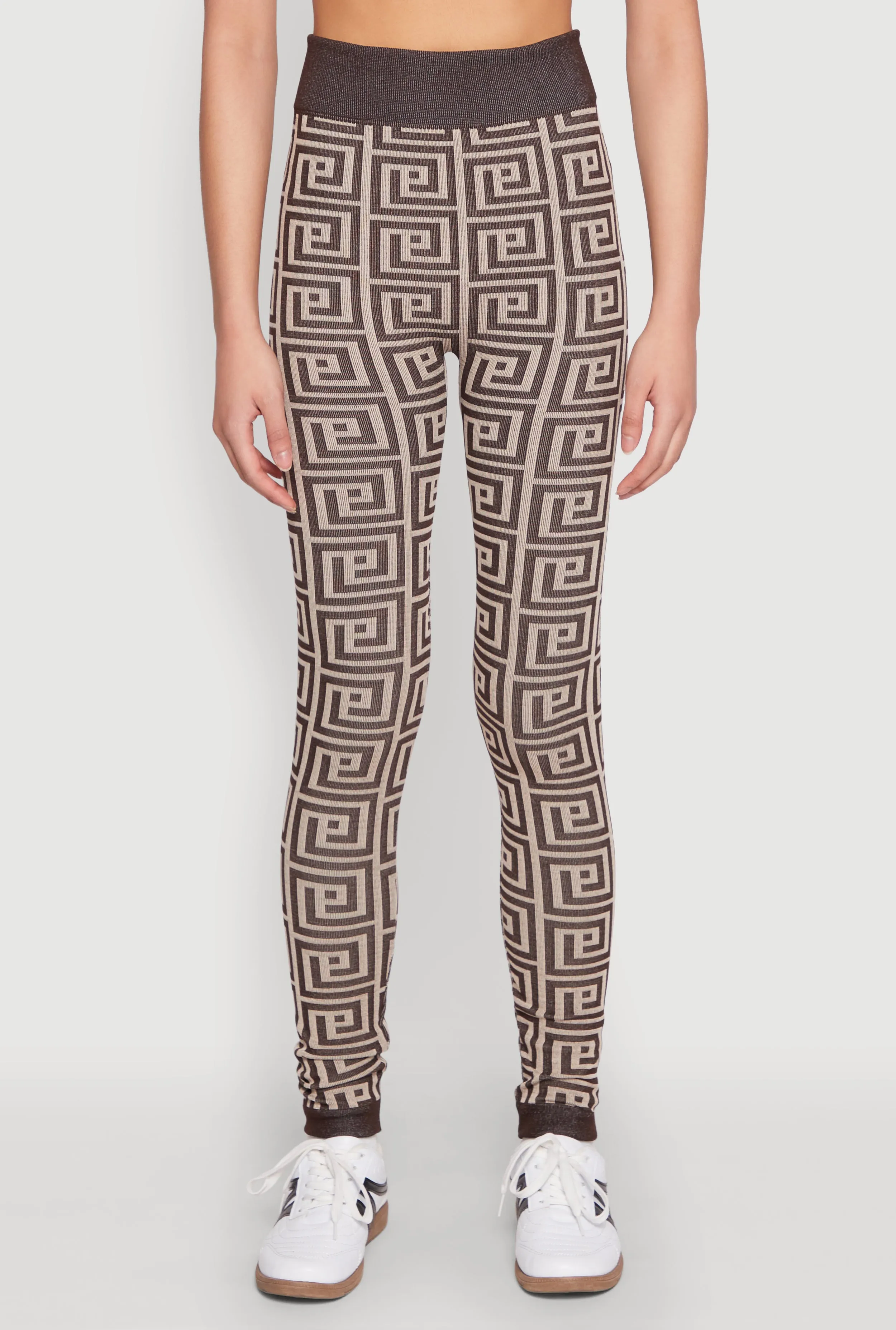 Greek Key Color Block Print Leggings sold by Rainbow product image thumbnail 3