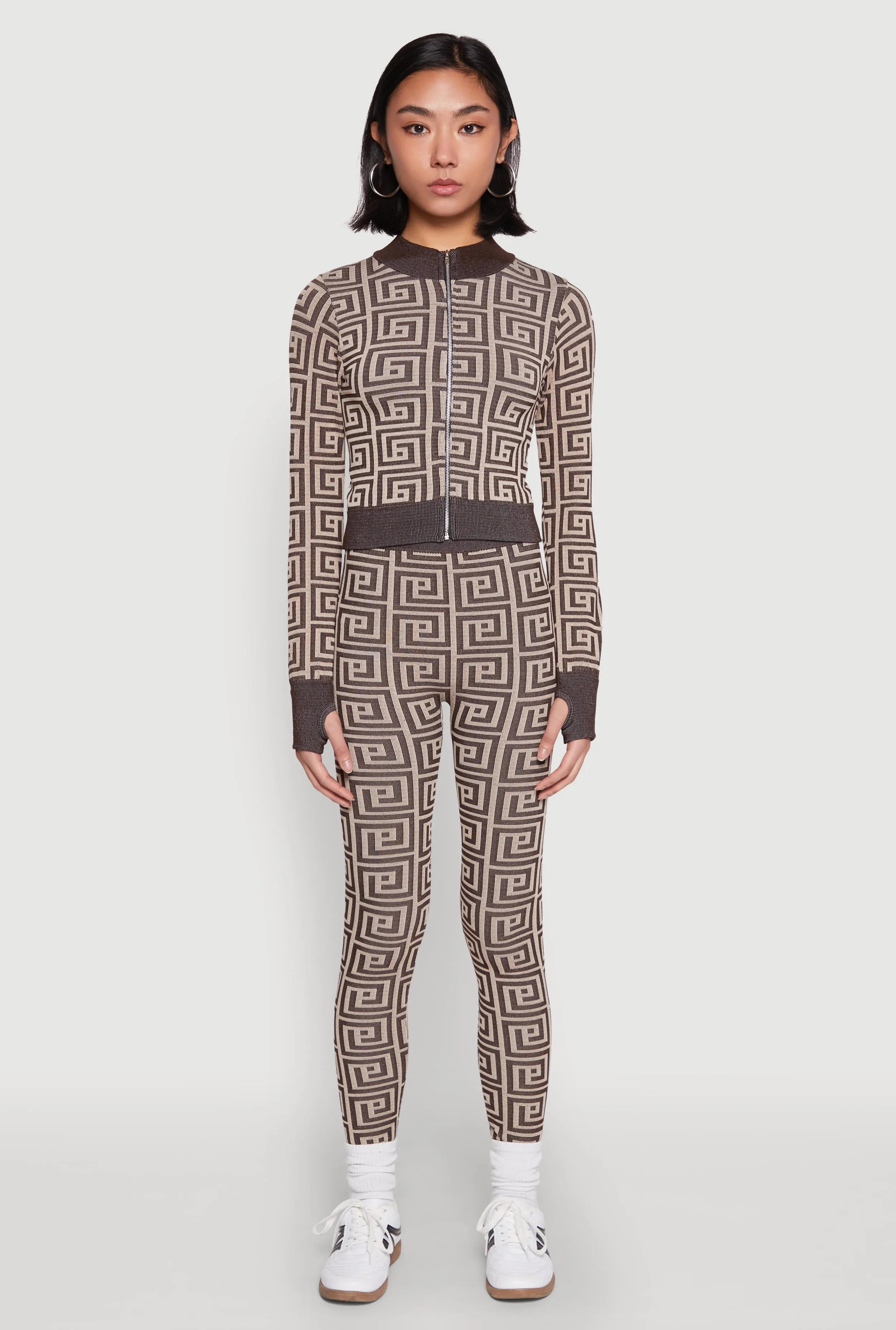 Greek Key Color Block Print Leggings sold by Rainbow product image thumbnail 2