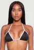 Contrast Trim Detail Triangle Swim Bikini Top sold by Rainbow