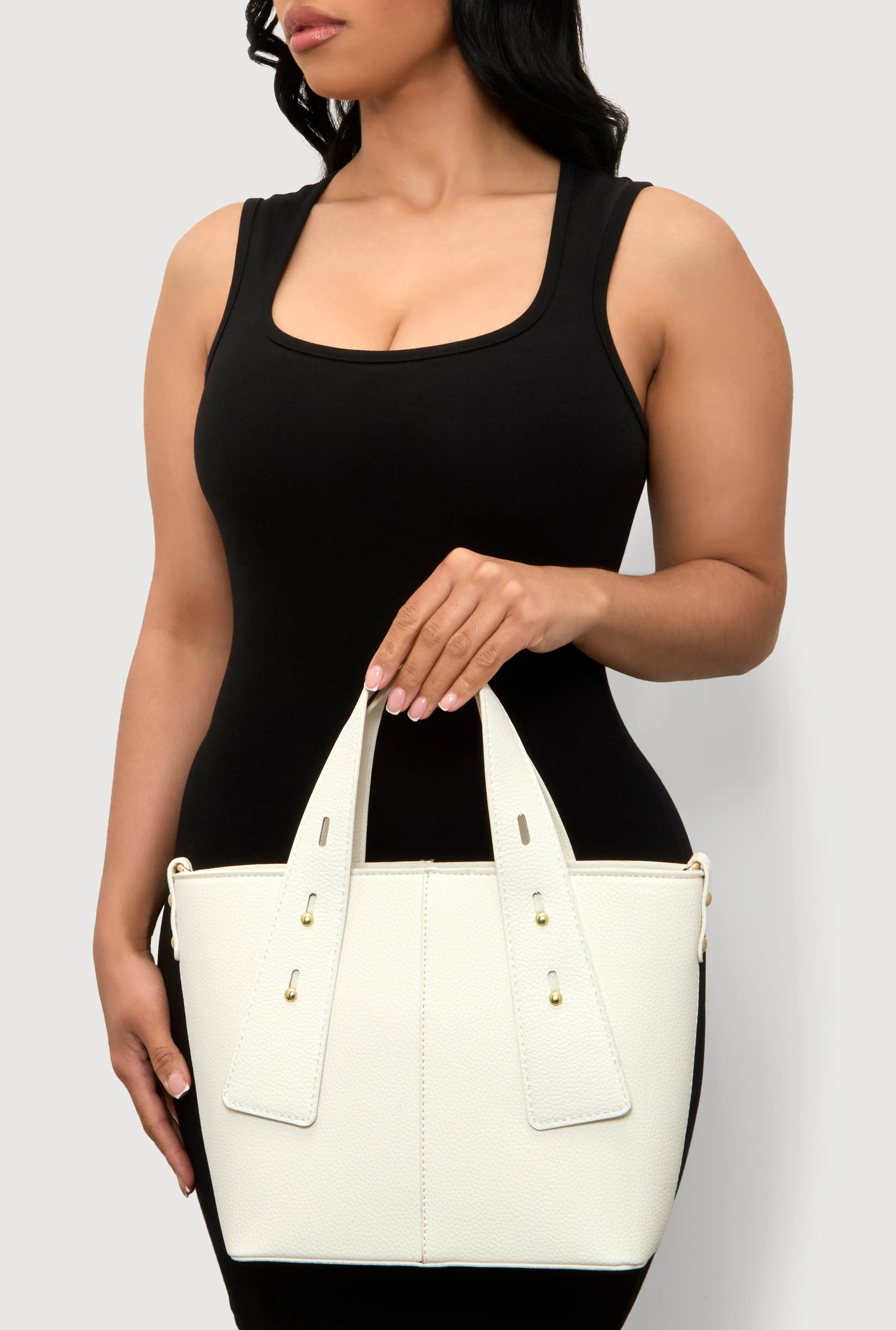 Faux Leather Convertible Handbag sold by Rainbow product image thumbnail 2