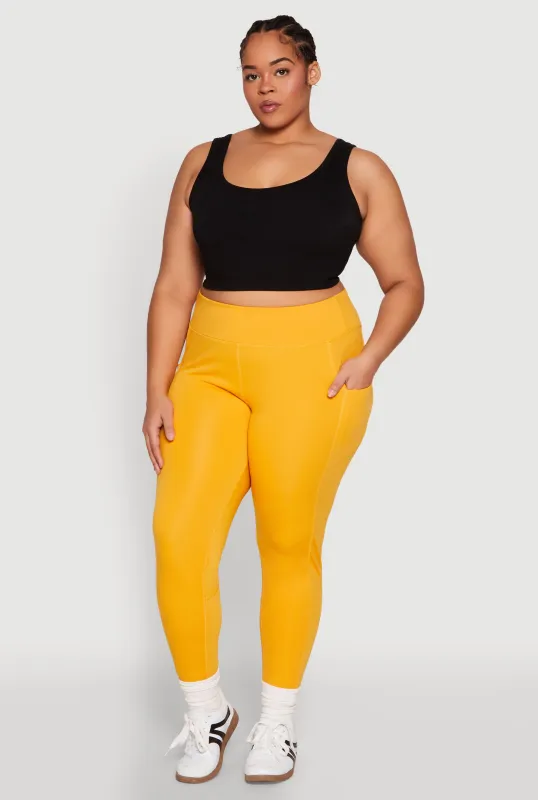 Plus Size Side Zip Pocket Leggings sold by Rainbow