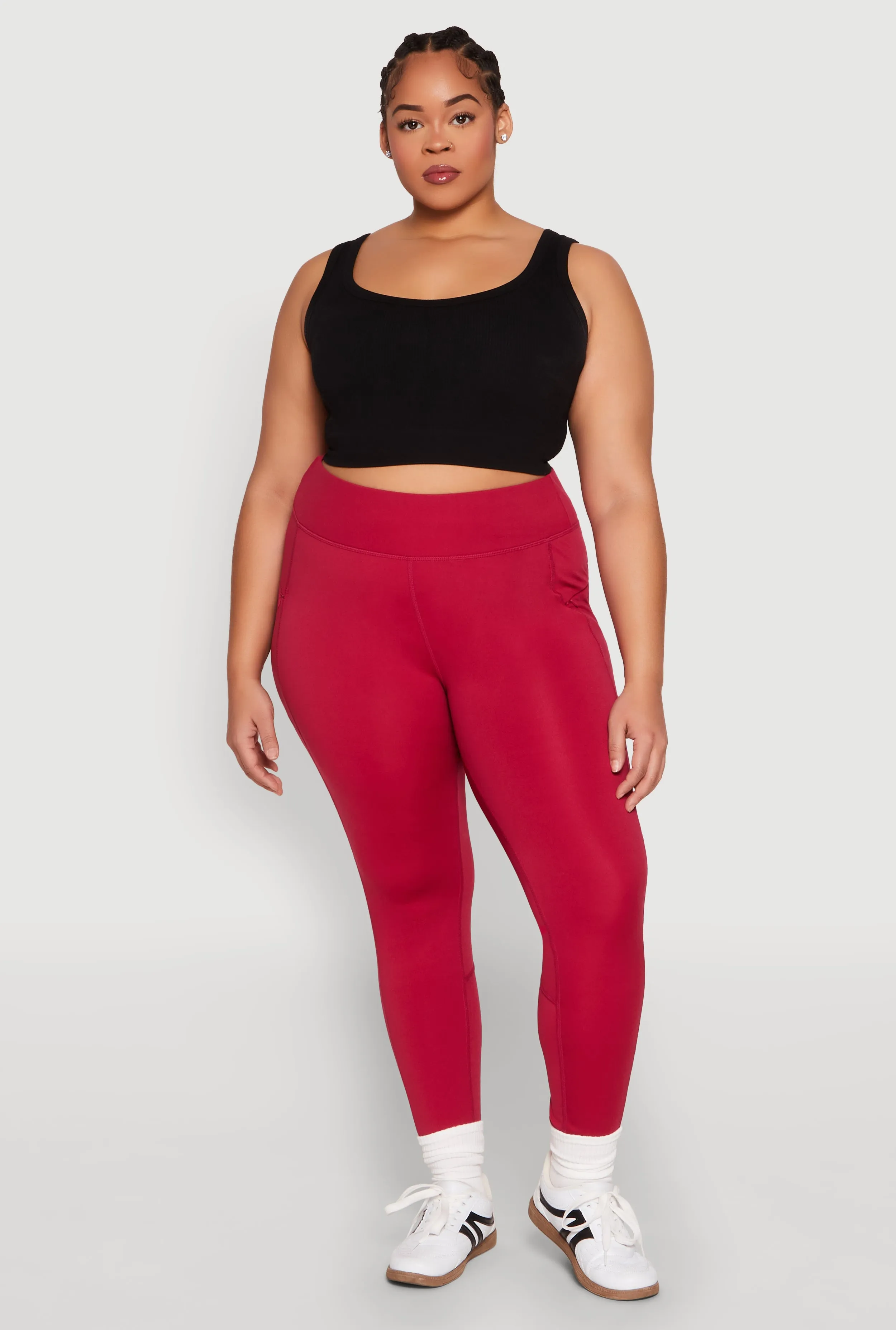 Plus Size Side Zip Pocket Leggings sold by Rainbow