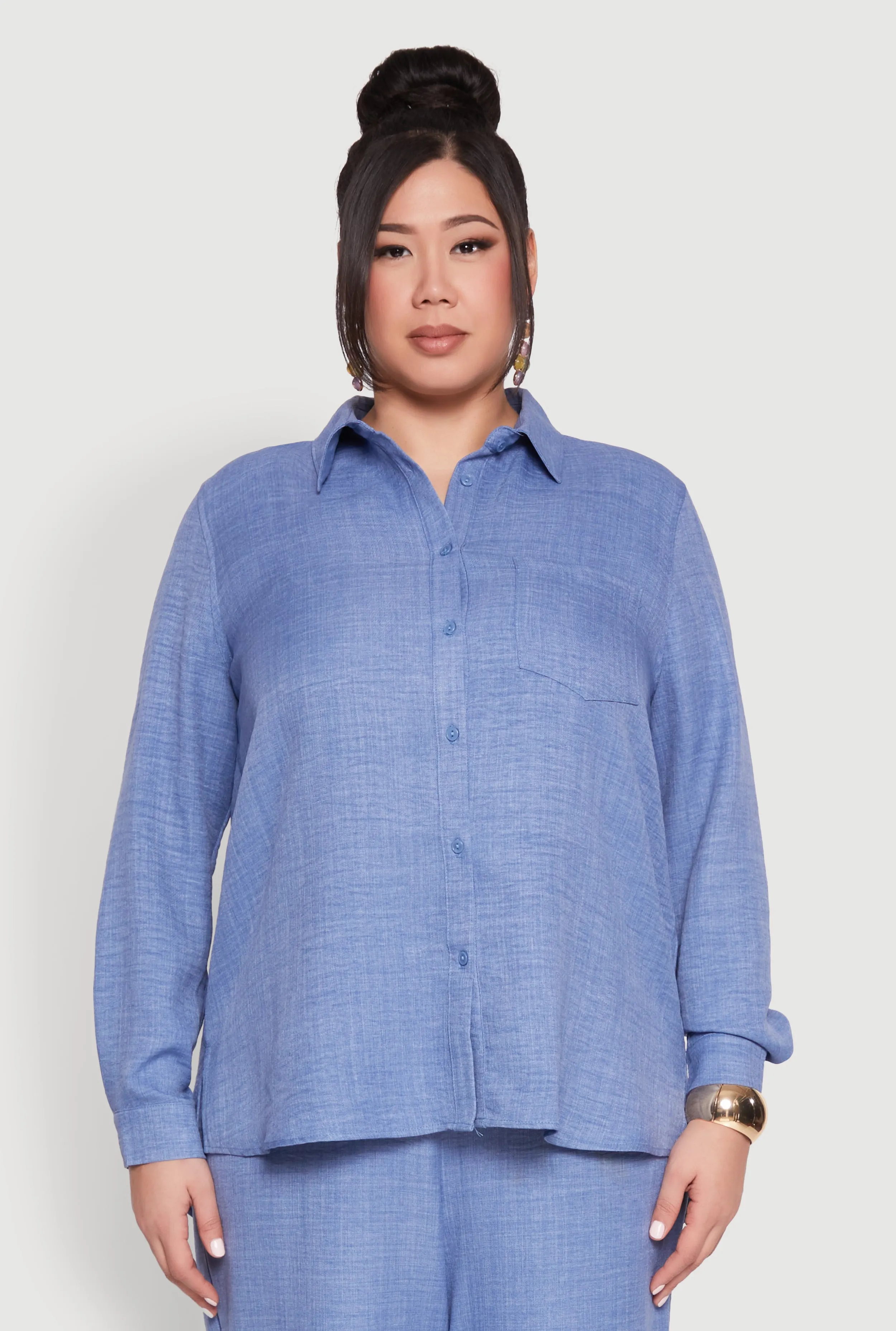 Plus Size Linen Oversized Shirt sold by Rainbow