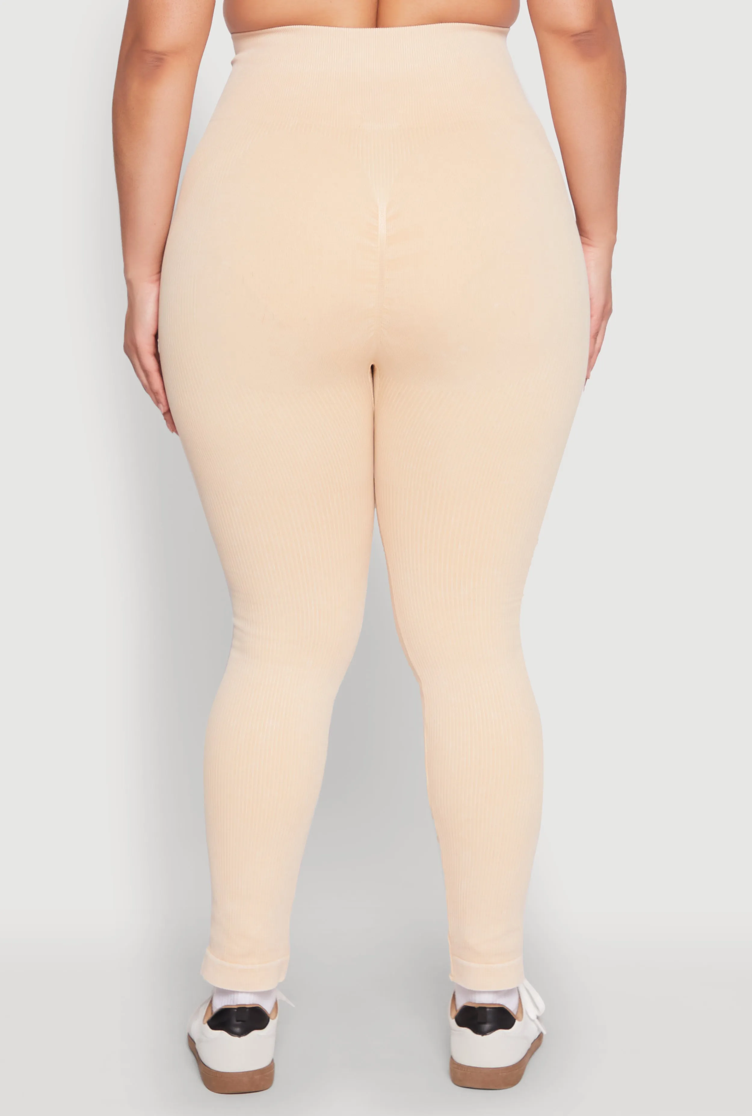 Plus Size Daisy Compression Rib Acid Wash Leggings sold by Rainbow product image thumbnail 5