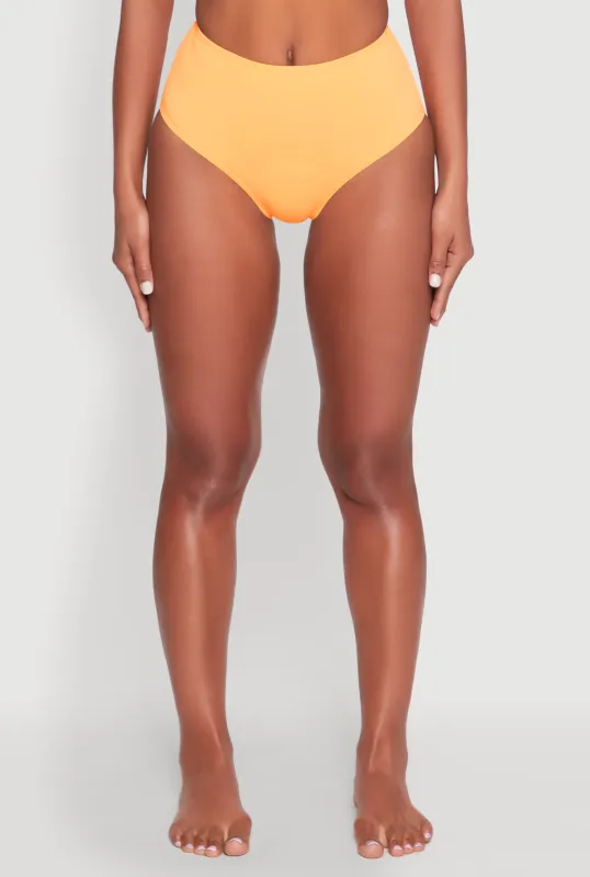 High Waisted Solid Bikini Bottoms sold by Rainbow