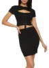 Keyhole Lace Up Crop Top and Pencil Skirt sold by Rainbow