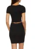Keyhole Lace Up Crop Top and Pencil Skirt sold by Rainbow