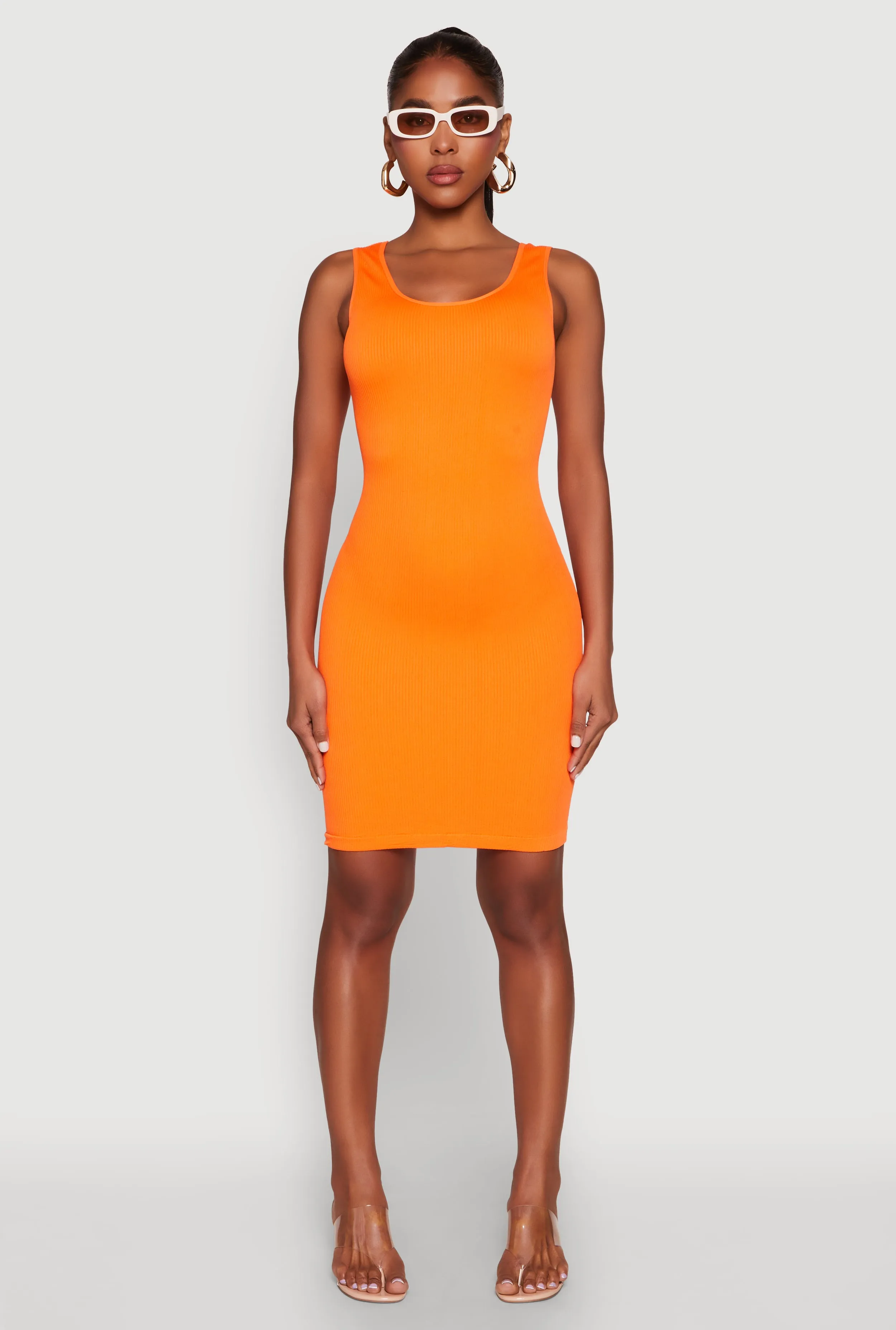 Ribbed Knit Seamless Tank Dress sold by Rainbow