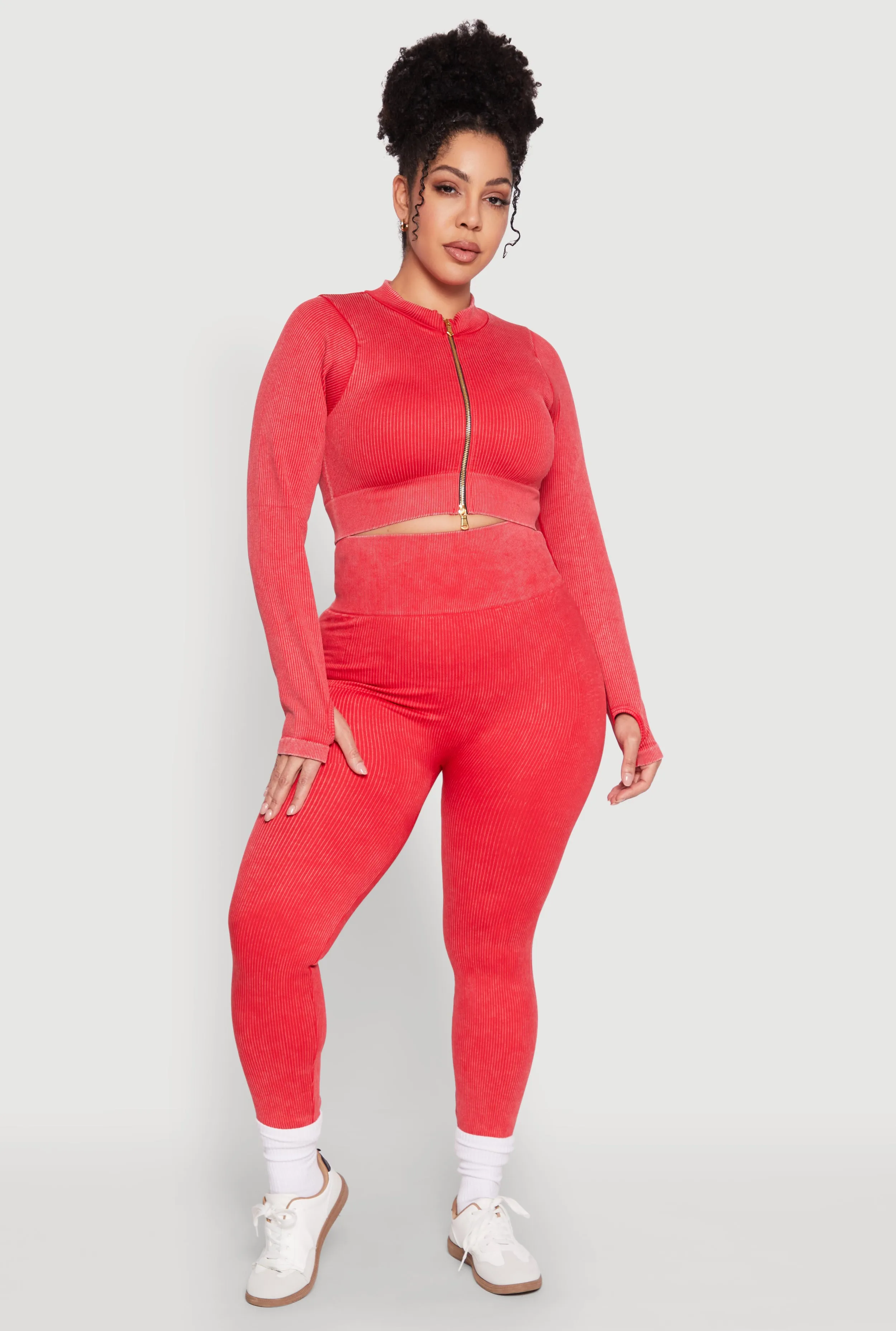 Plus Size Daisy Acid Wash Track Jacket sold by Rainbow product image thumbnail 2