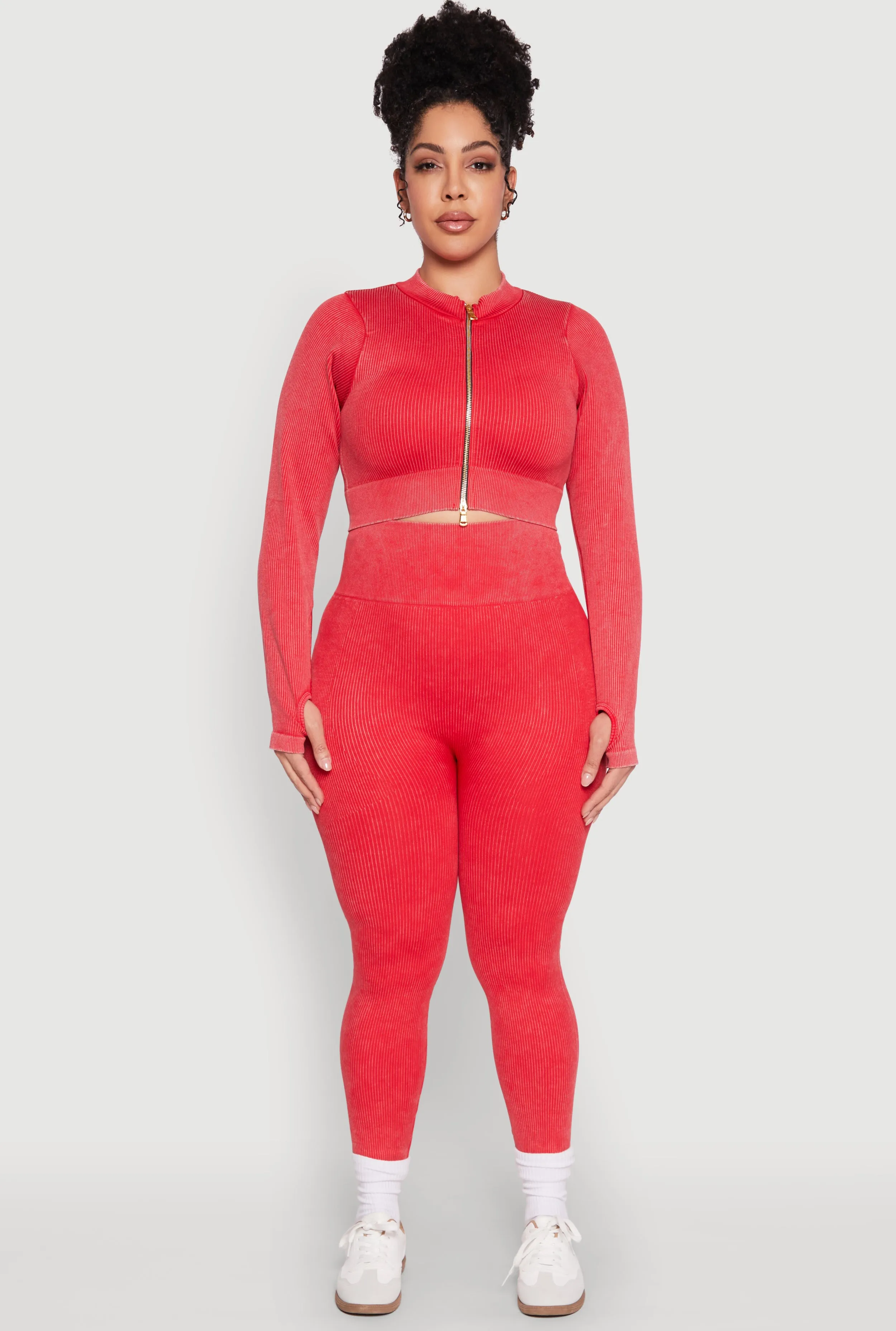 Plus Size Daisy Acid Wash Track Jacket sold by Rainbow product image thumbnail 3