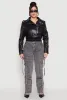Plus Size Daisy Faux Leather Belted Moto Jacket sold by Rainbow