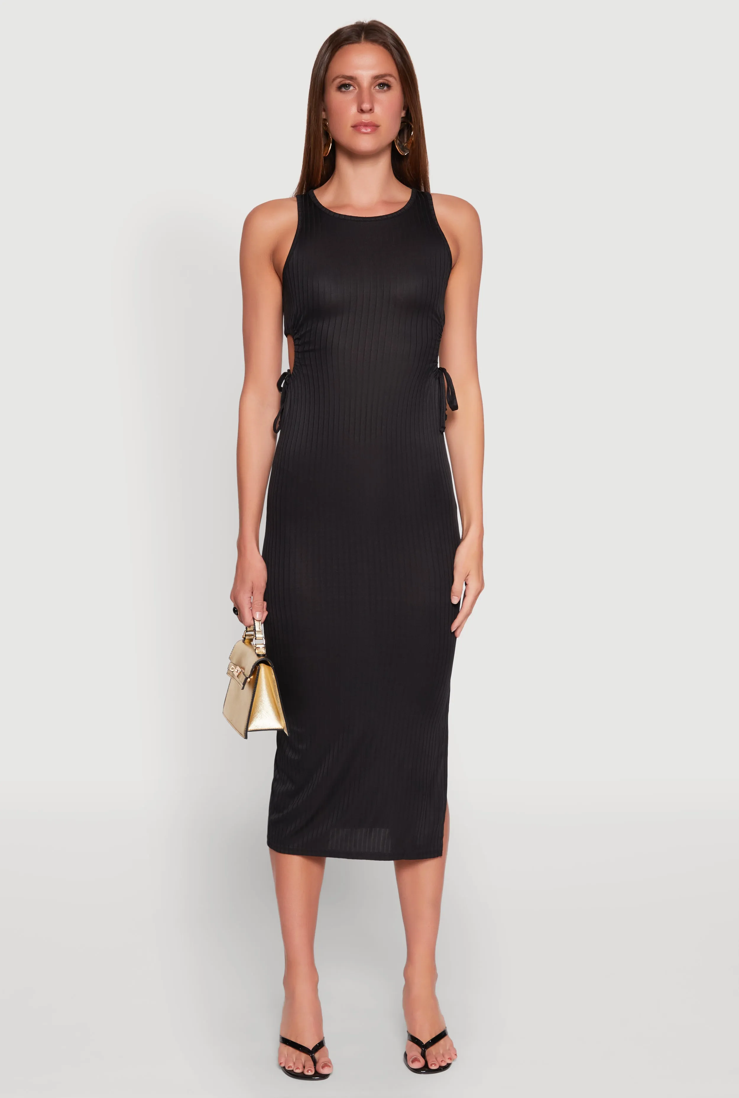 Ribbed Knit Side Cut Out Midi Dress sold by Rainbow product image thumbnail 2