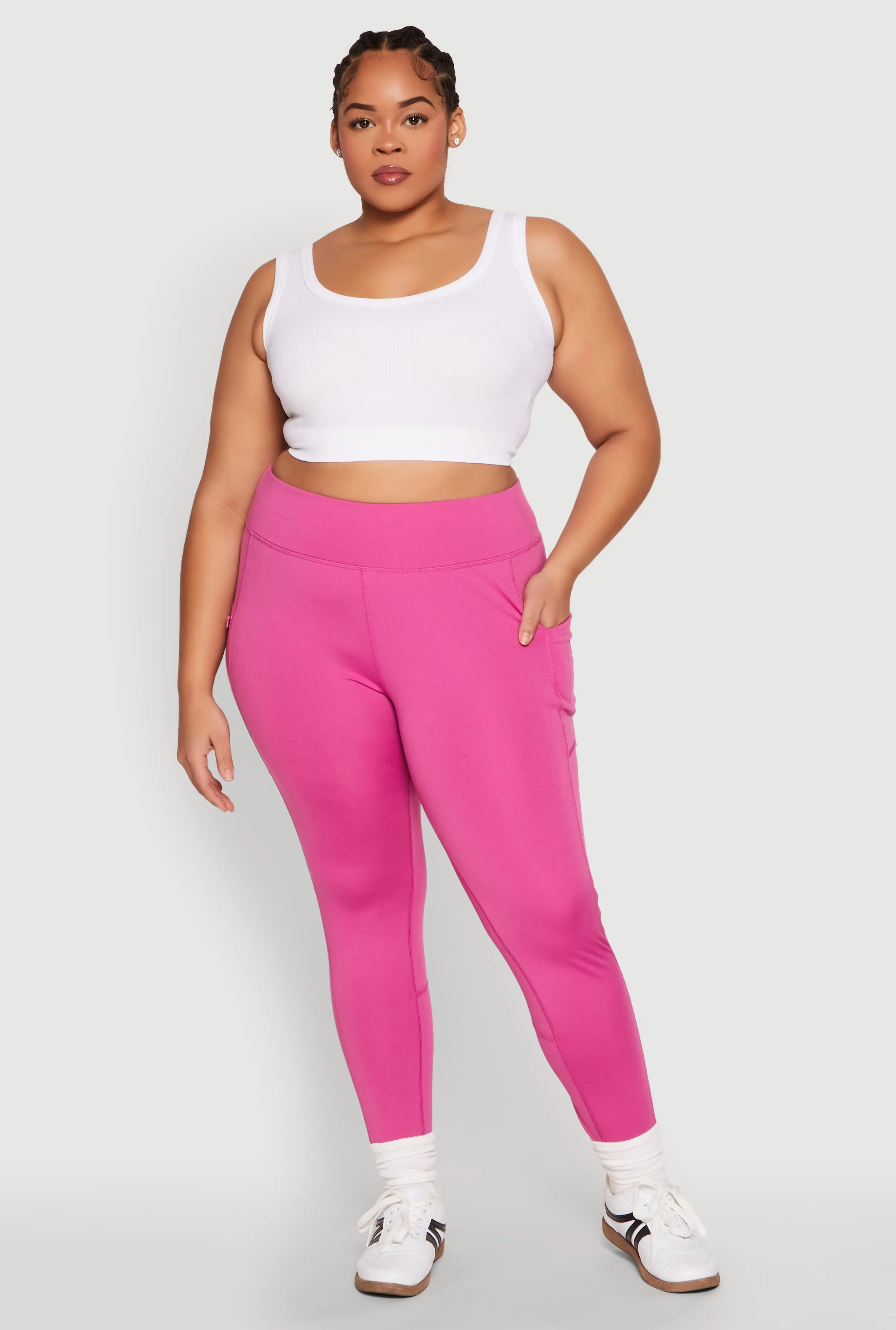Plus Size Side Zip Pocket Leggings sold by Rainbow