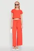 Crepe Knit Drawstring Wide Leg Pants sold by Rainbow