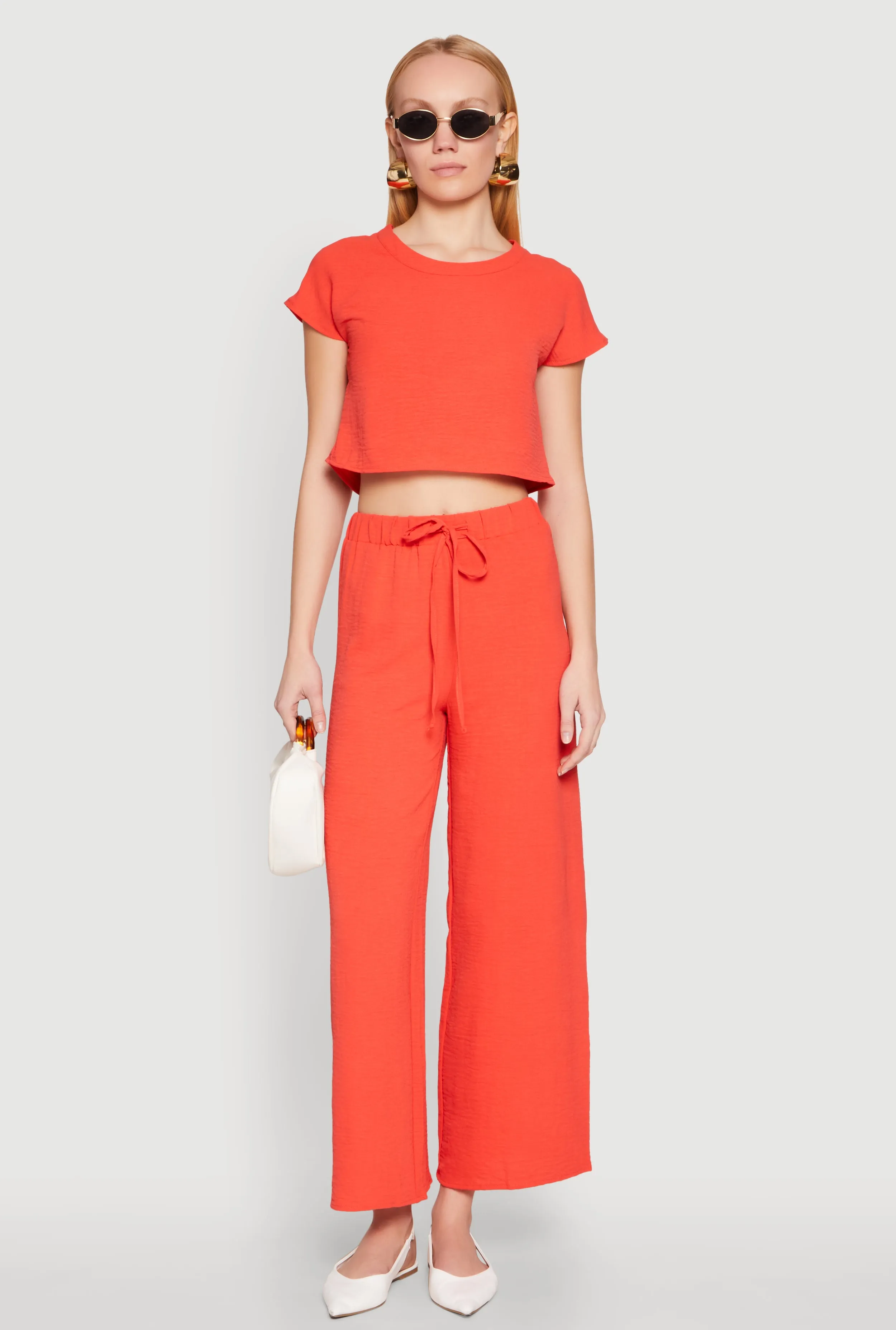 Crepe Knit Drawstring Wide Leg Pants sold by Rainbow product image thumbnail 2