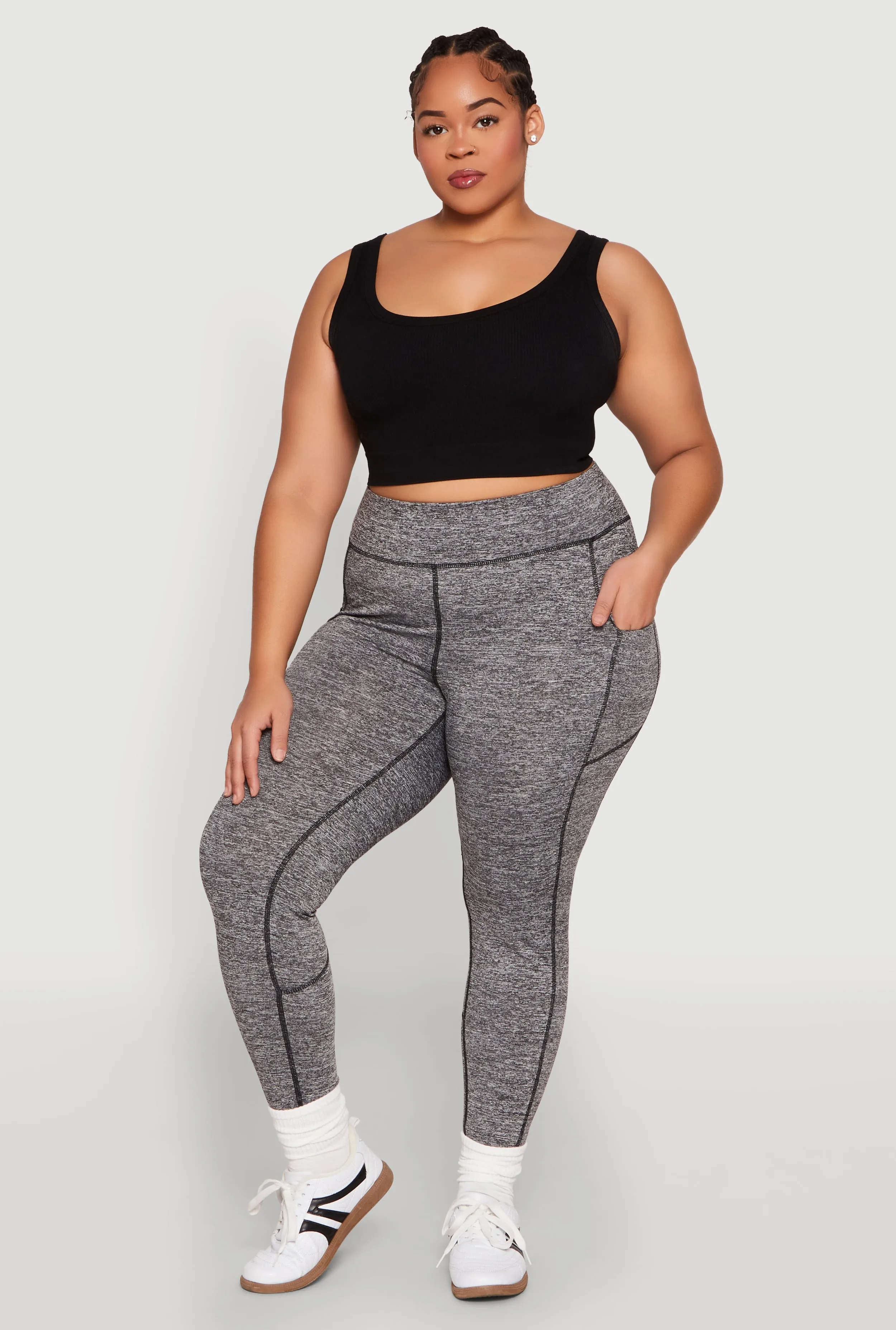Plus Size Side Zip Pocket Leggings sold by Rainbow product image thumbnail 2