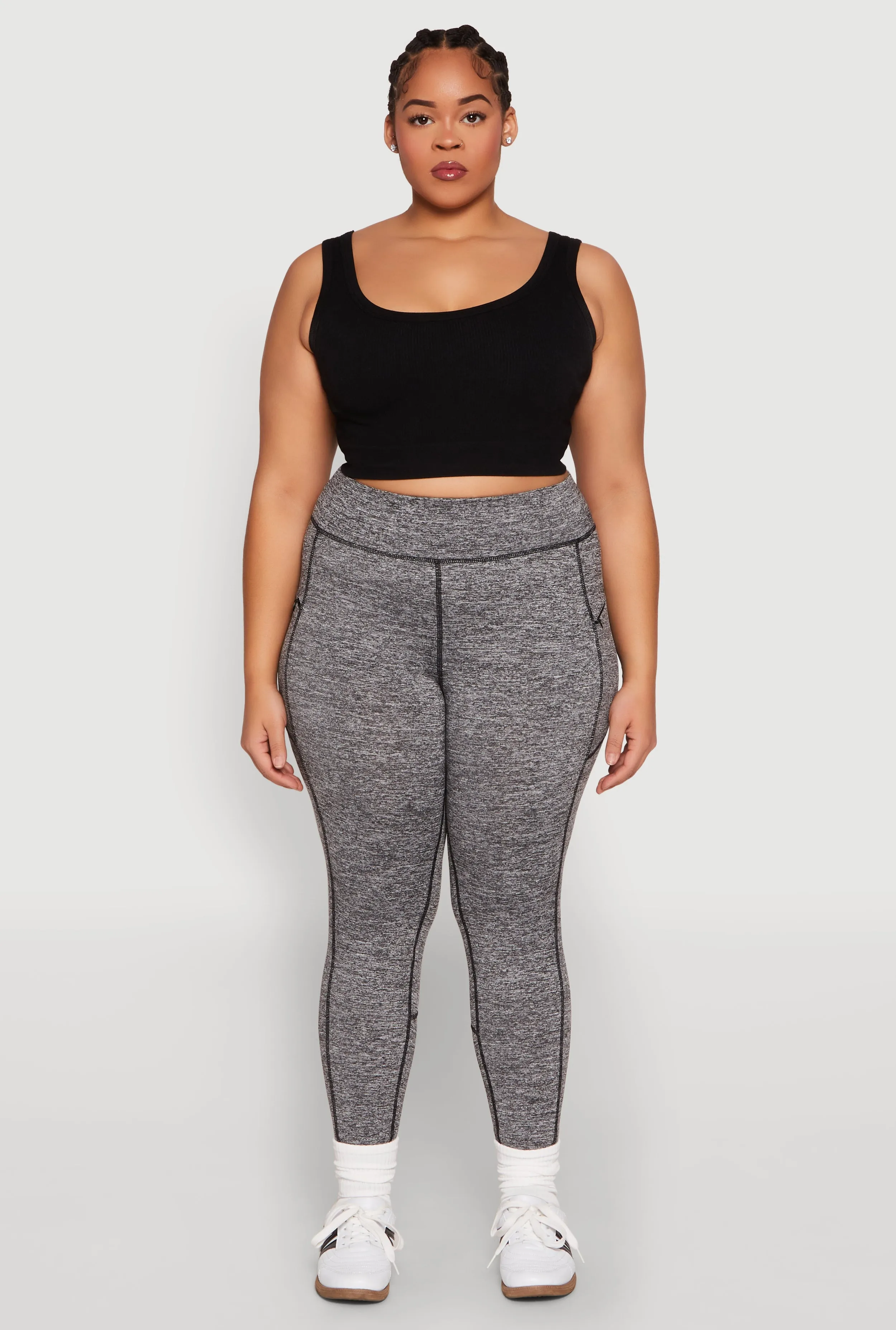 Plus Size Side Zip Pocket Leggings sold by Rainbow