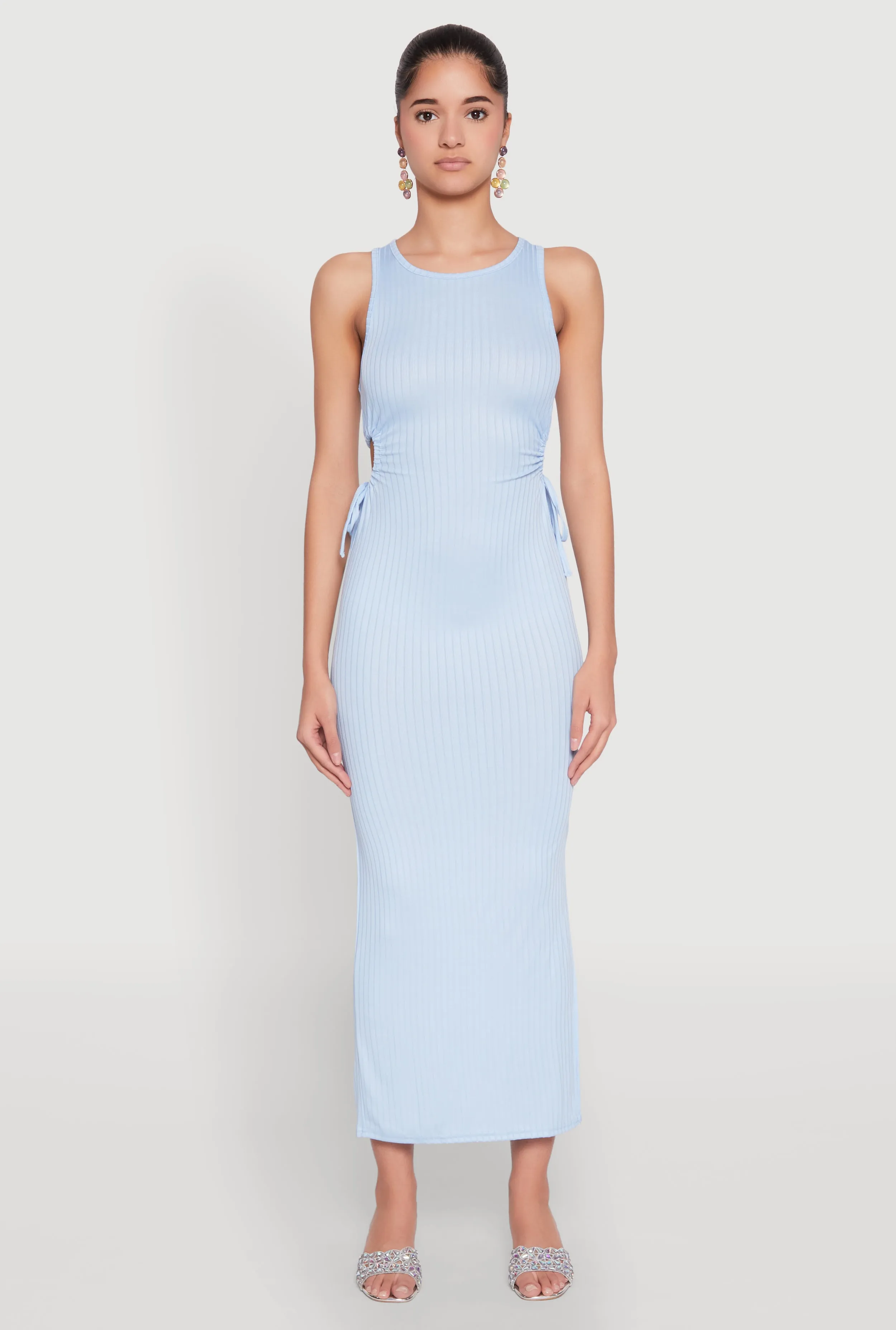 Ribbed Knit Side Cut Out Midi Dress sold by Rainbow product image thumbnail 2