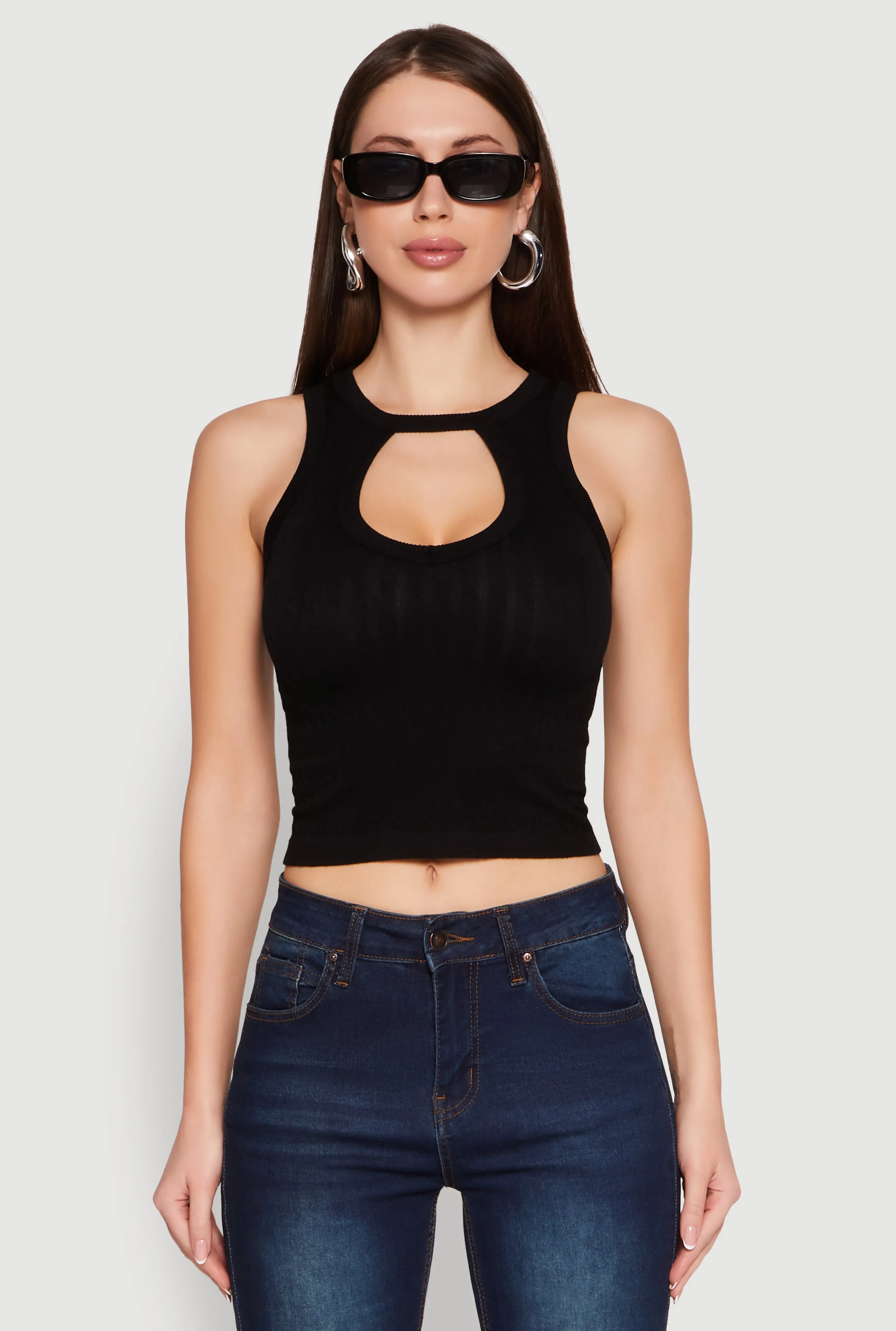 Seamless Cut Out Cropped Tank Top sold by Rainbow product image thumbnail 2