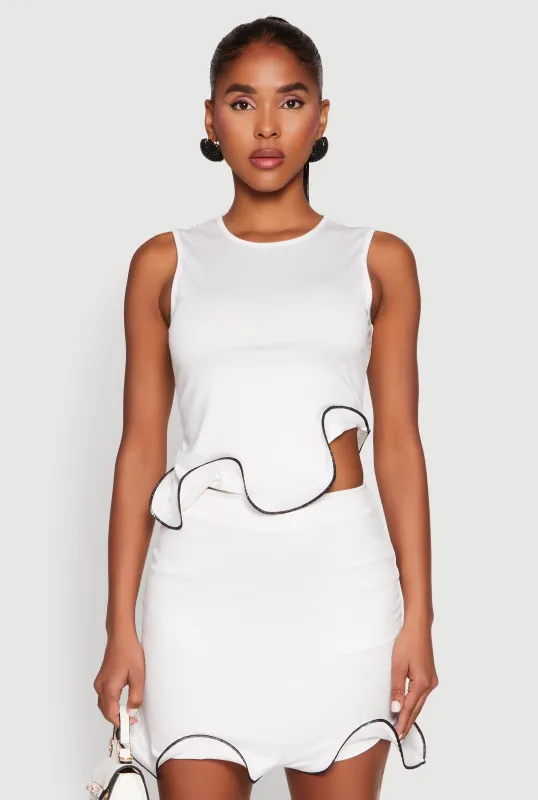 Wave Structured Sleeveless Crop Top sold by Rainbow