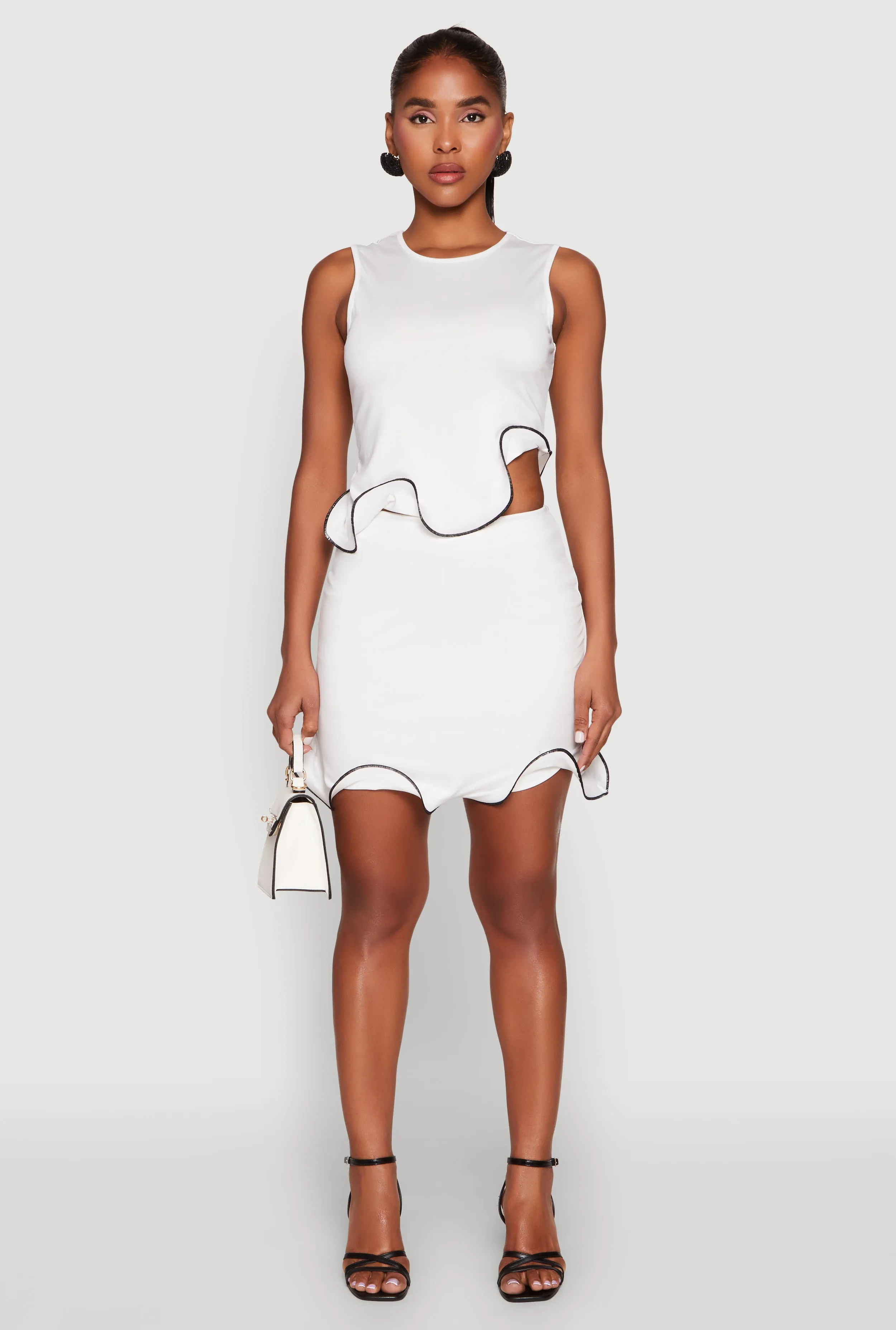 Wave Structured Sleeveless Crop Top sold by Rainbow product image thumbnail 3