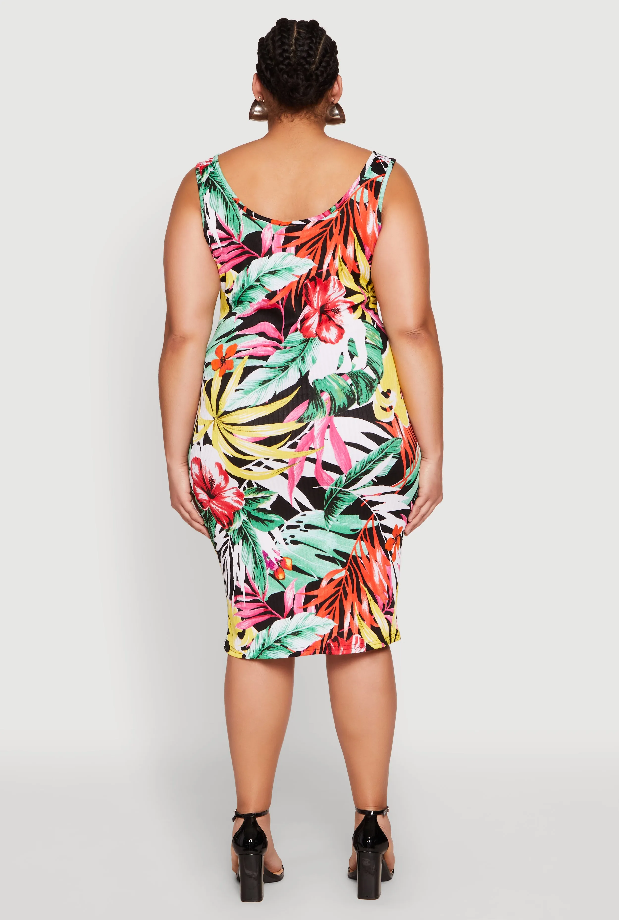 Plus Size Floral Print Midi Tank Dress sold by Rainbow product image thumbnail 5