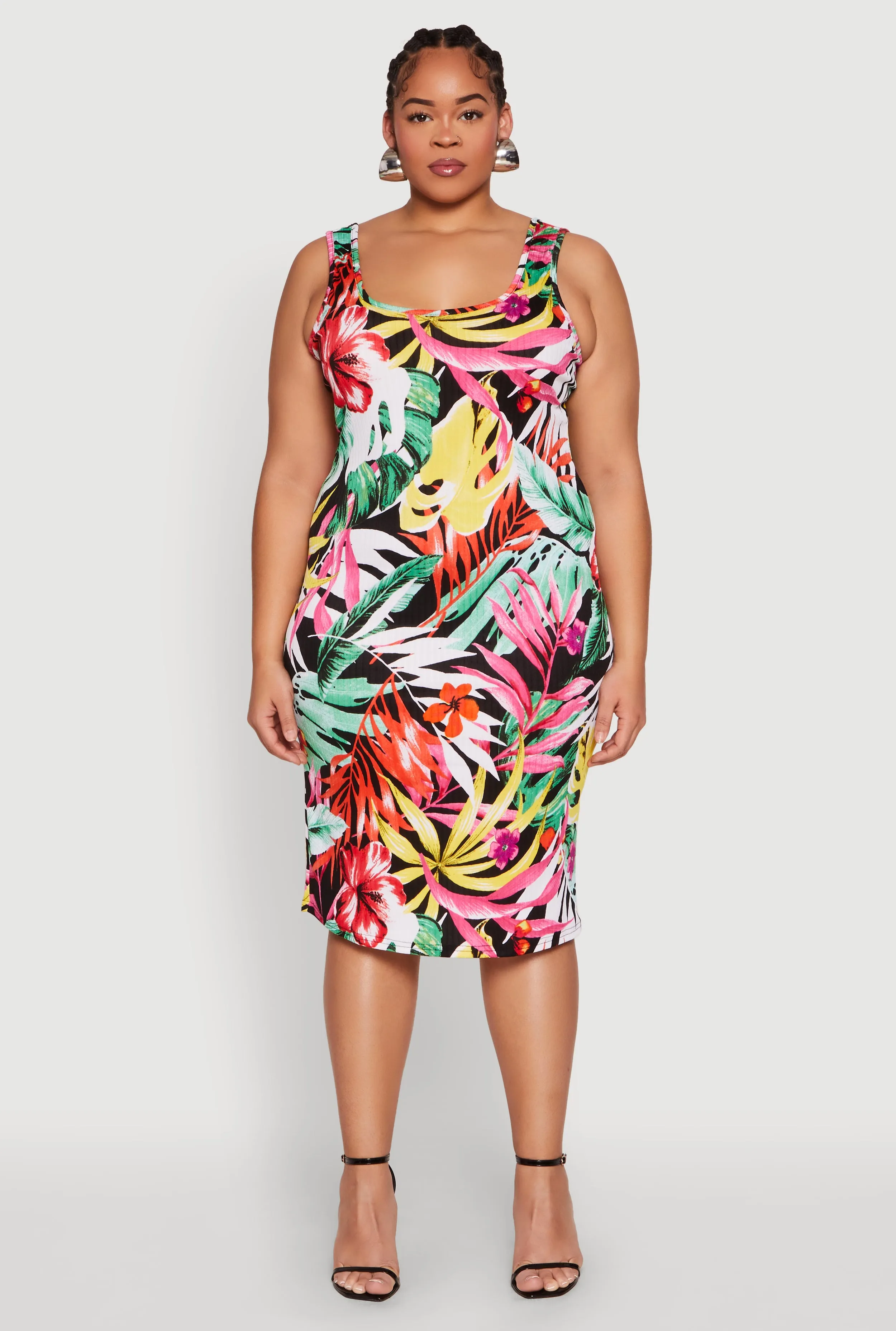 Plus Size Floral Print Midi Tank Dress sold by Rainbow