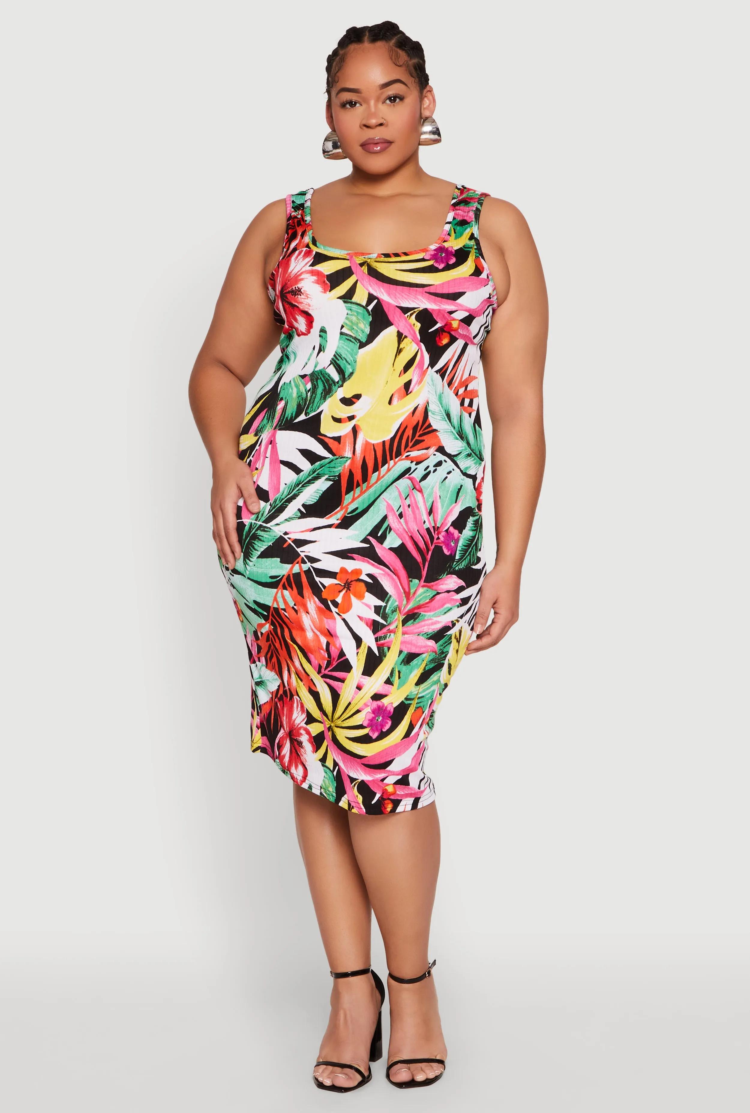 Plus Size Floral Print Midi Tank Dress sold by Rainbow product image thumbnail 2