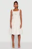 Linen Faux Button Smocked Tiered Dress sold by Rainbow