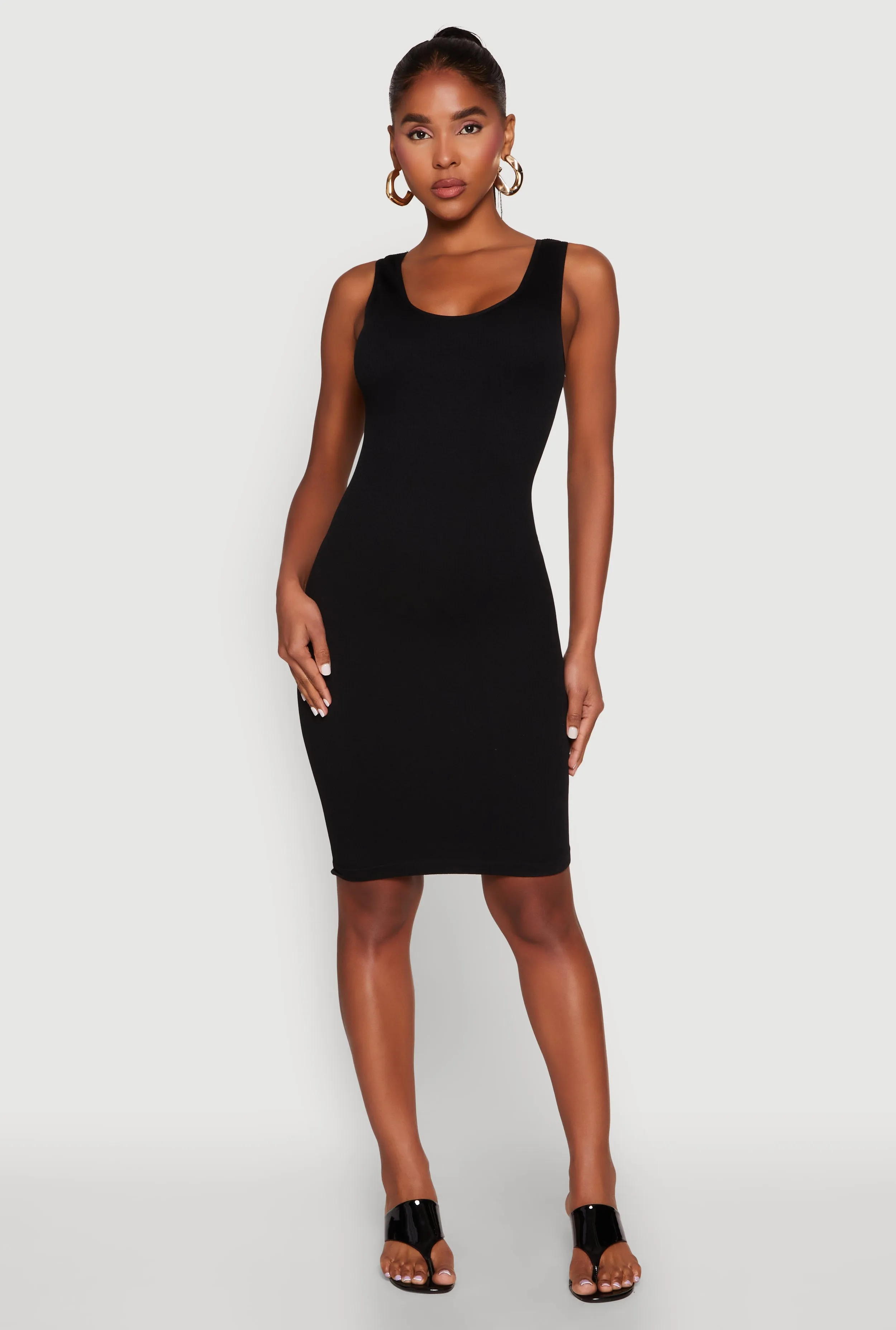 Ribbed Knit Seamless Tank Dress sold by Rainbow