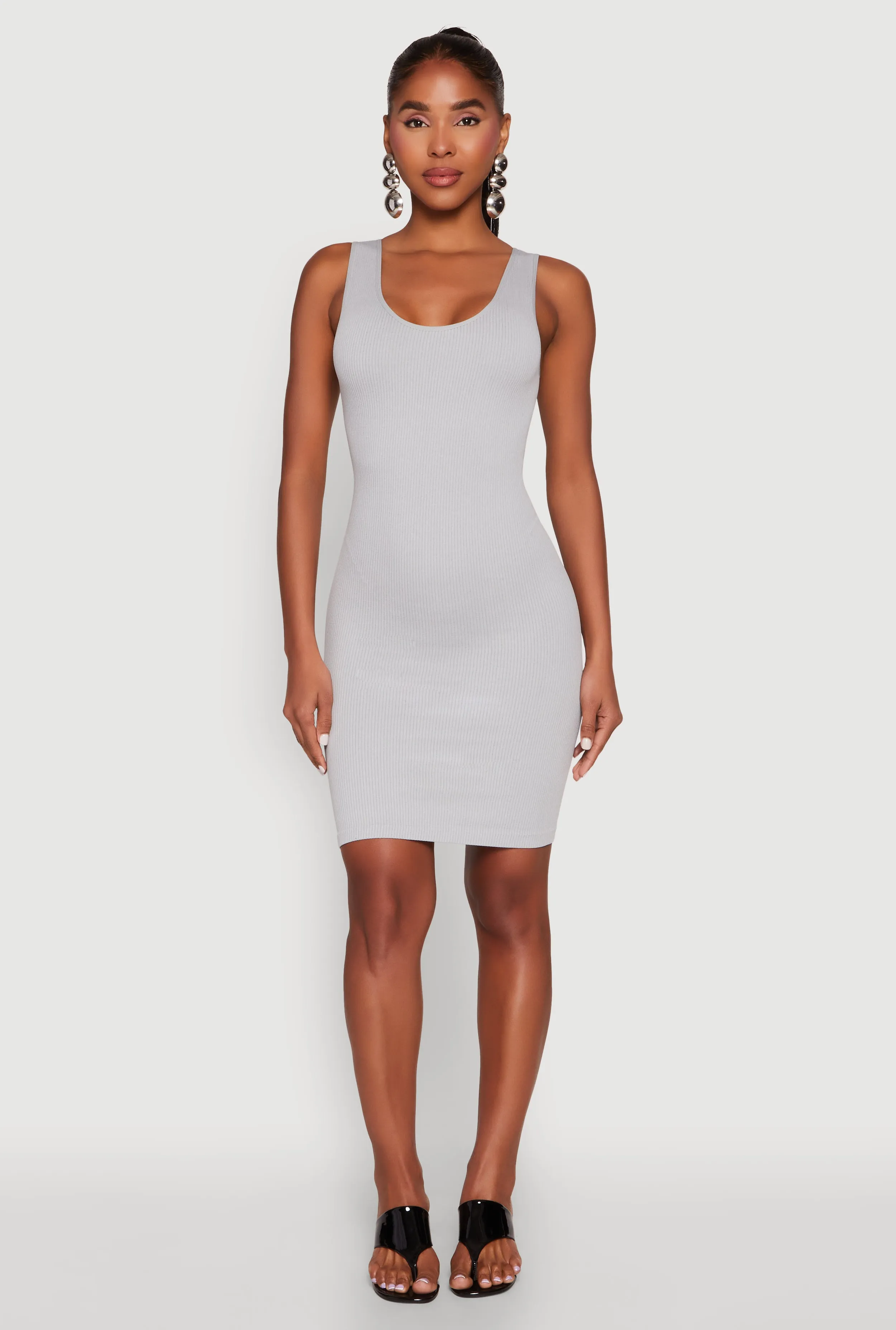Ribbed Knit Seamless Tank Dress sold by Rainbow