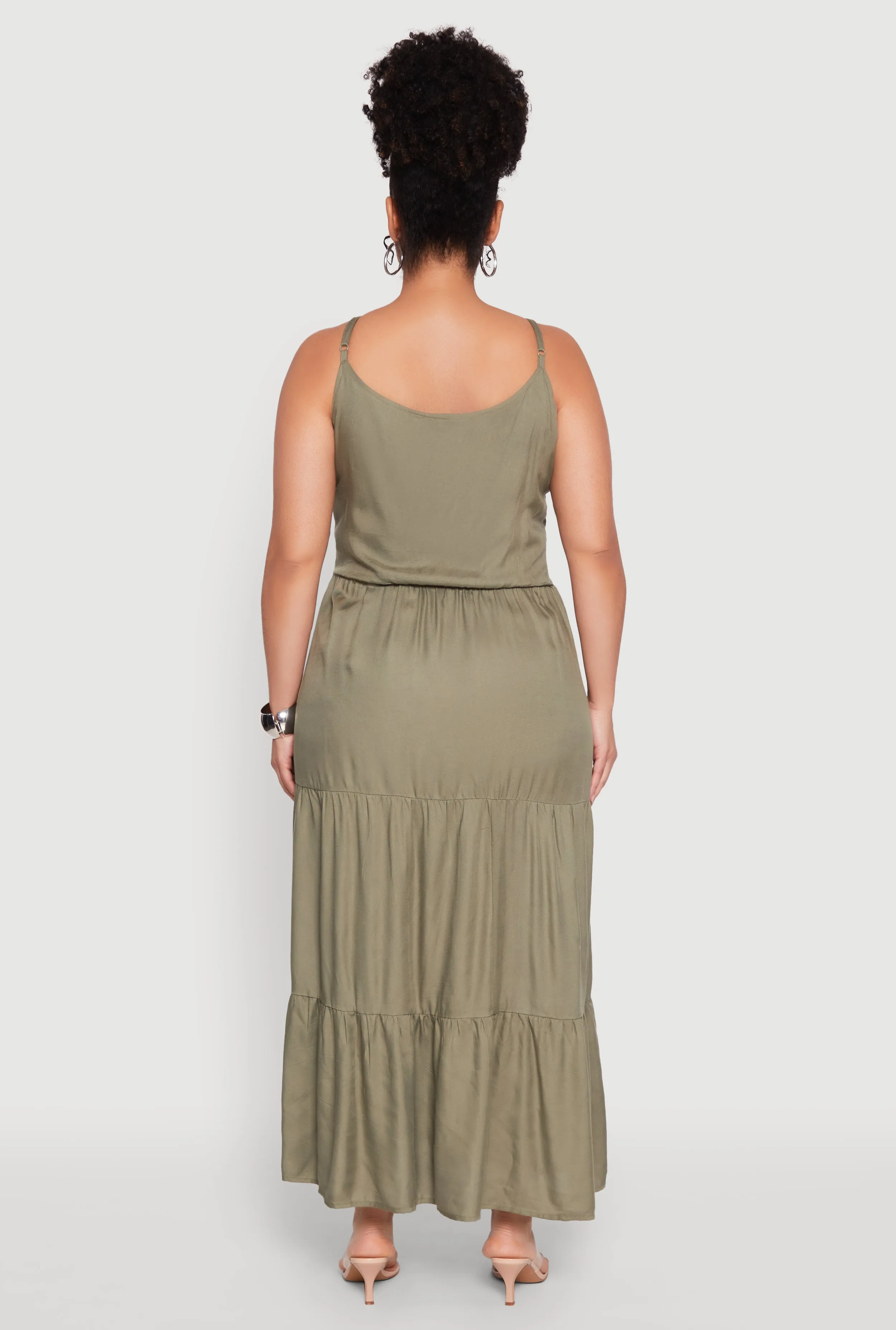 Plus Size Pocket Tiered Maxi Dress sold by Rainbow product image thumbnail 5