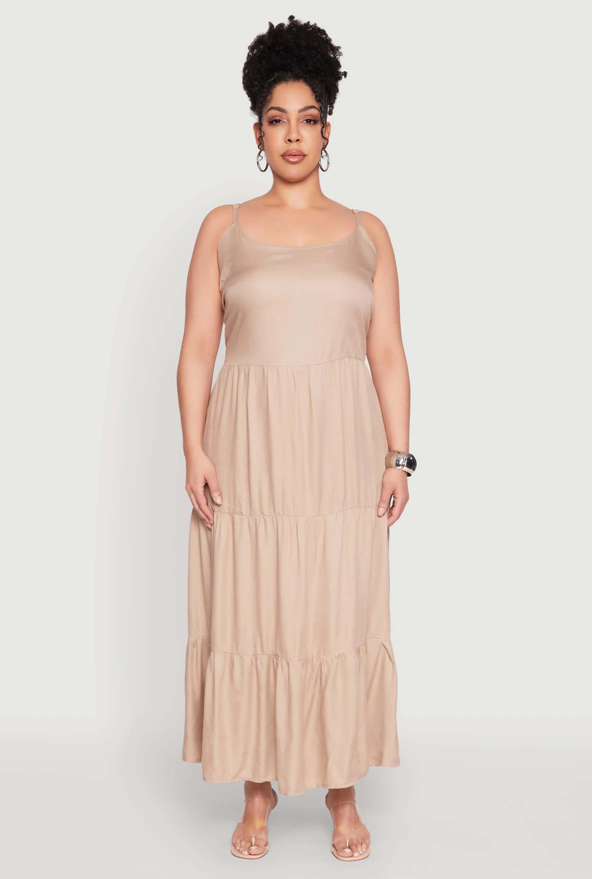 Plus Size Pocket Tiered Maxi Dress sold by Rainbow product image thumbnail 2