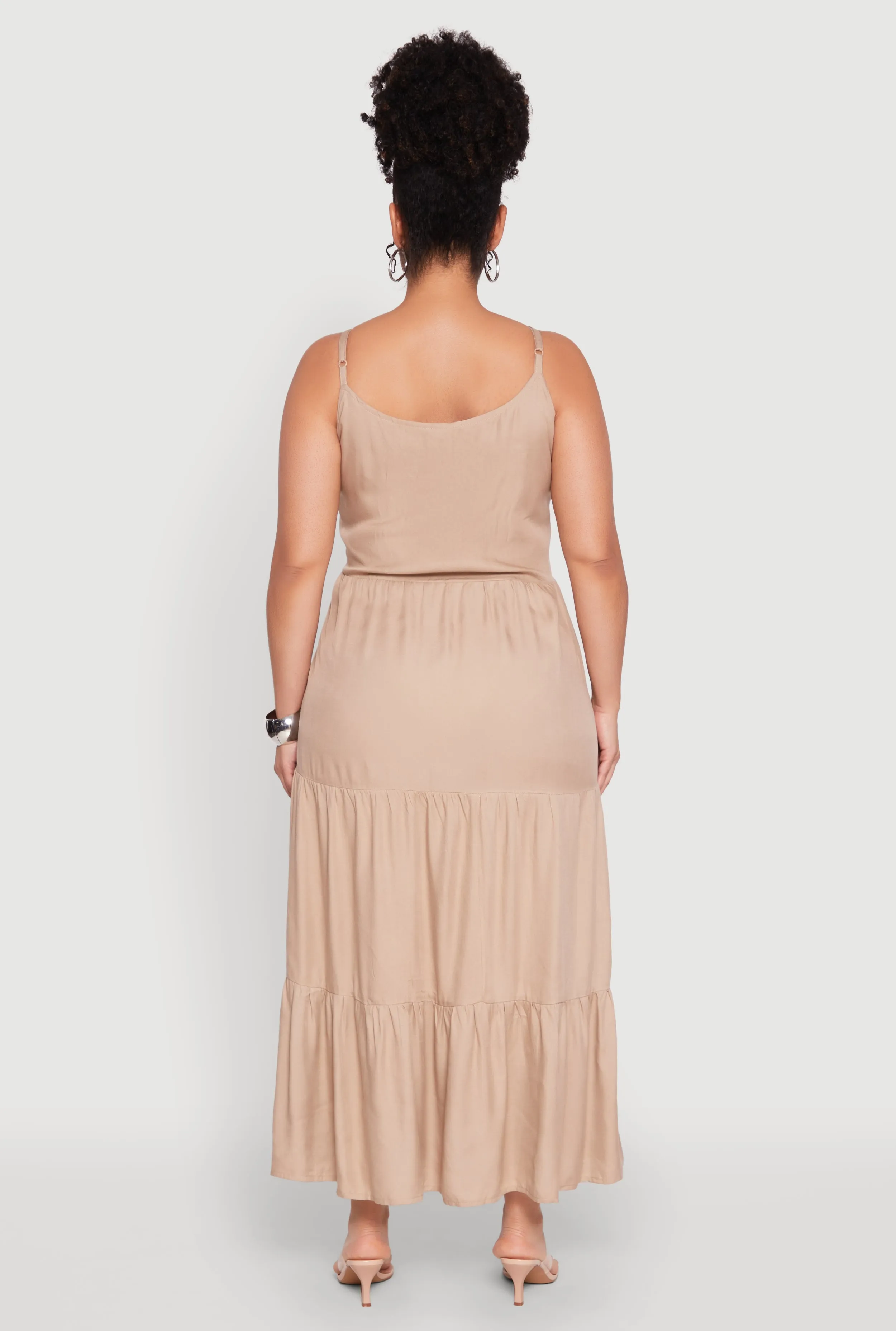 Plus Size Pocket Tiered Maxi Dress sold by Rainbow product image thumbnail 5
