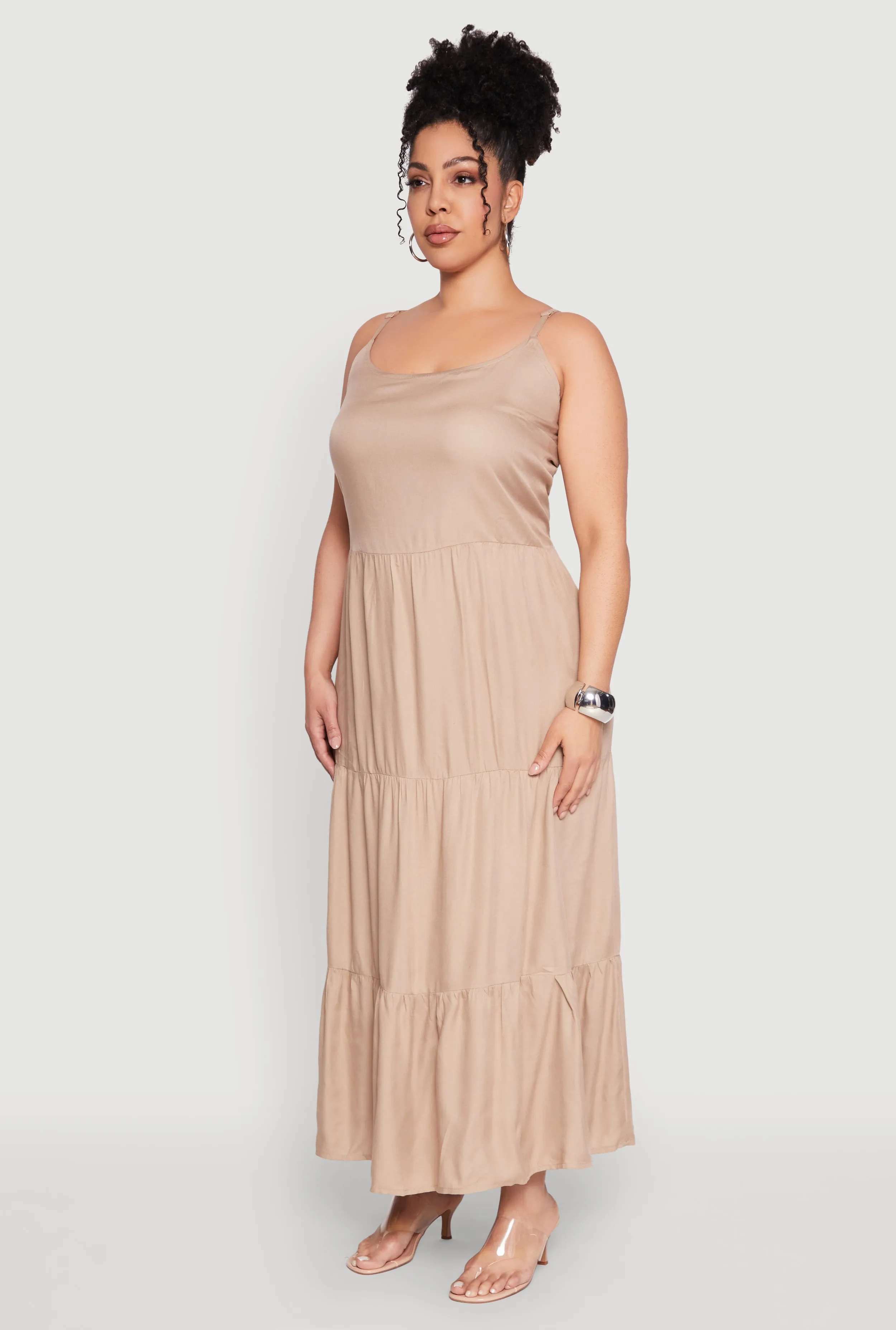 Plus Size Pocket Tiered Maxi Dress sold by Rainbow product image thumbnail 3