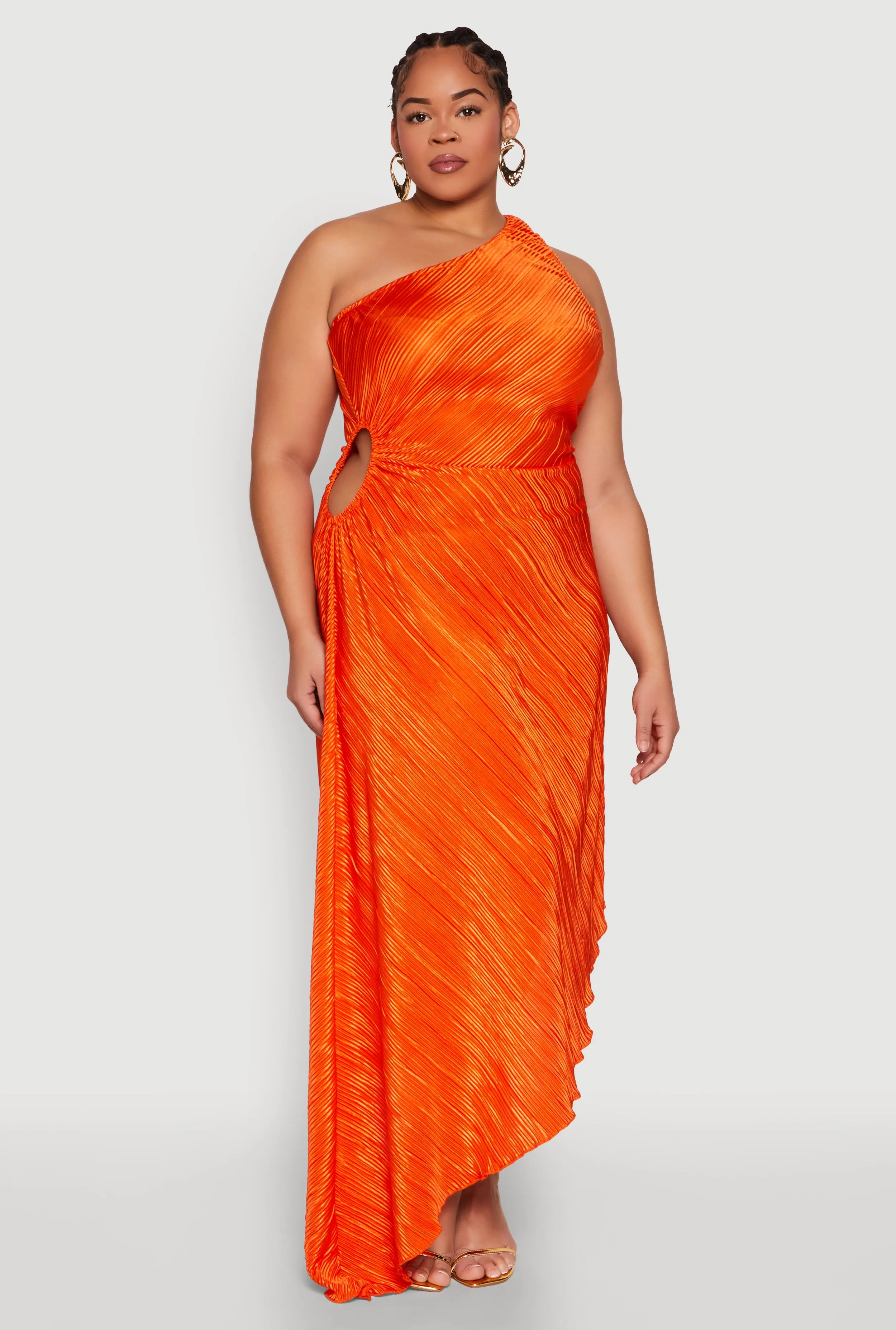 Plus Size Plisse Asymmetrical One Shoulder Dress sold by Rainbow product image thumbnail 2