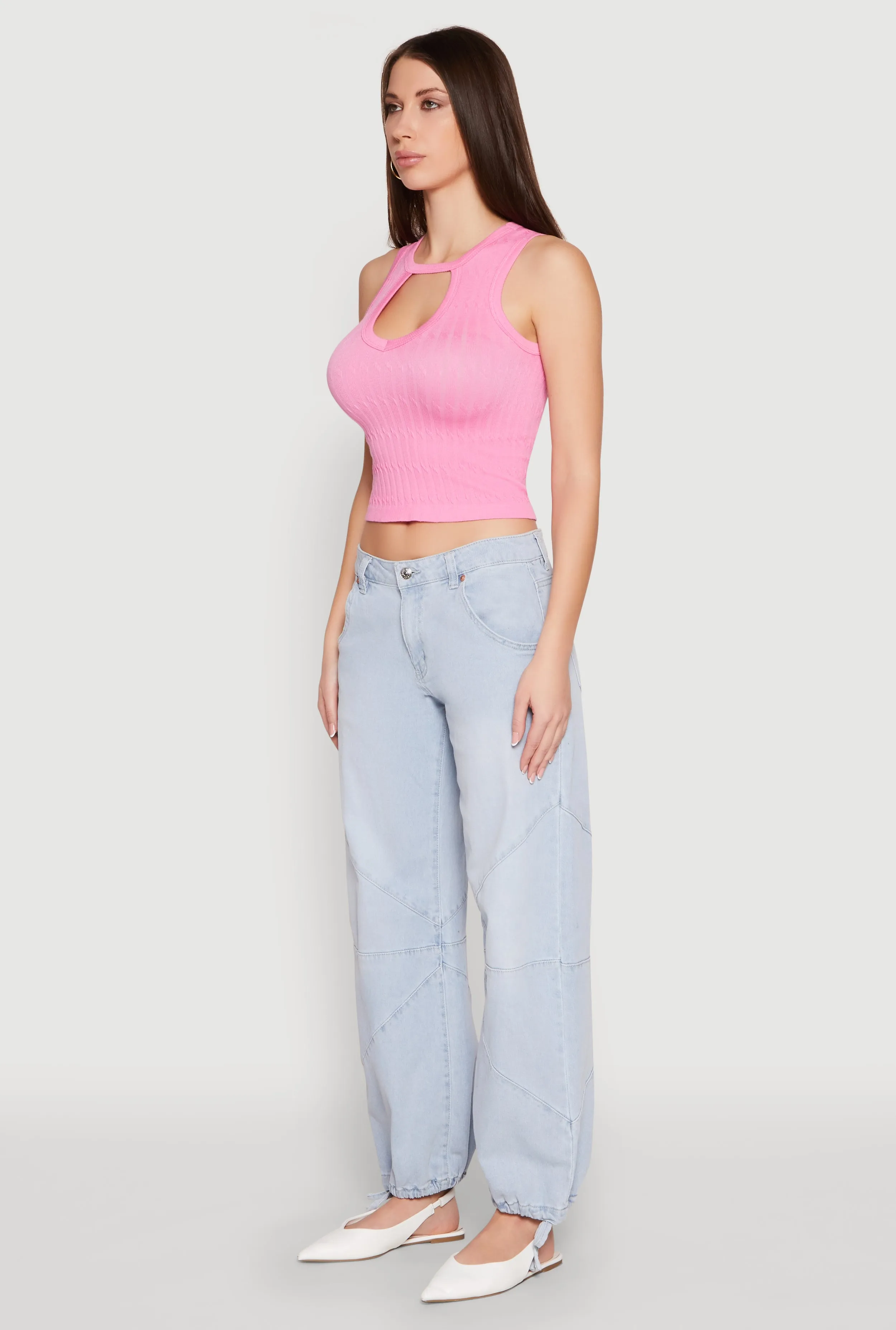 Seamless Cut Out Cropped Tank Top sold by Rainbow product image thumbnail 5